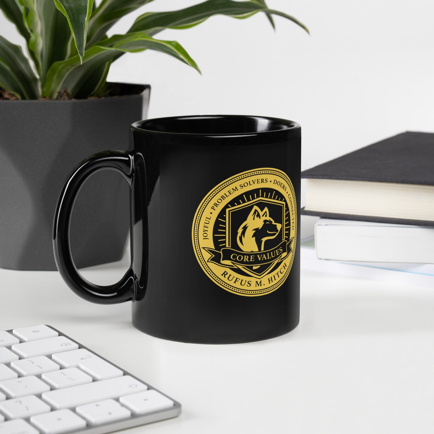 Black Glossy Mug/ Yellow Logo