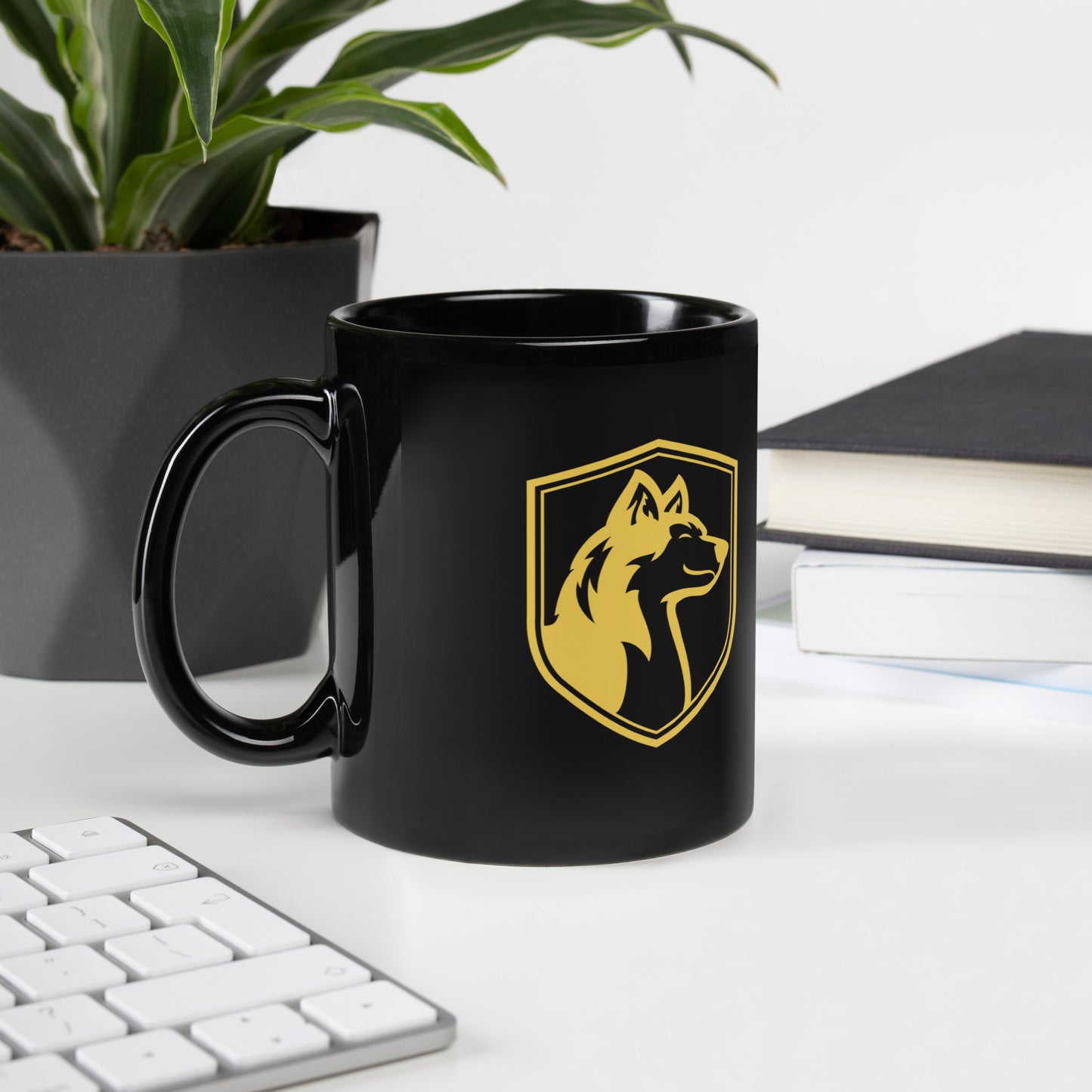 Black Glossy Mug/ Yellow Logo