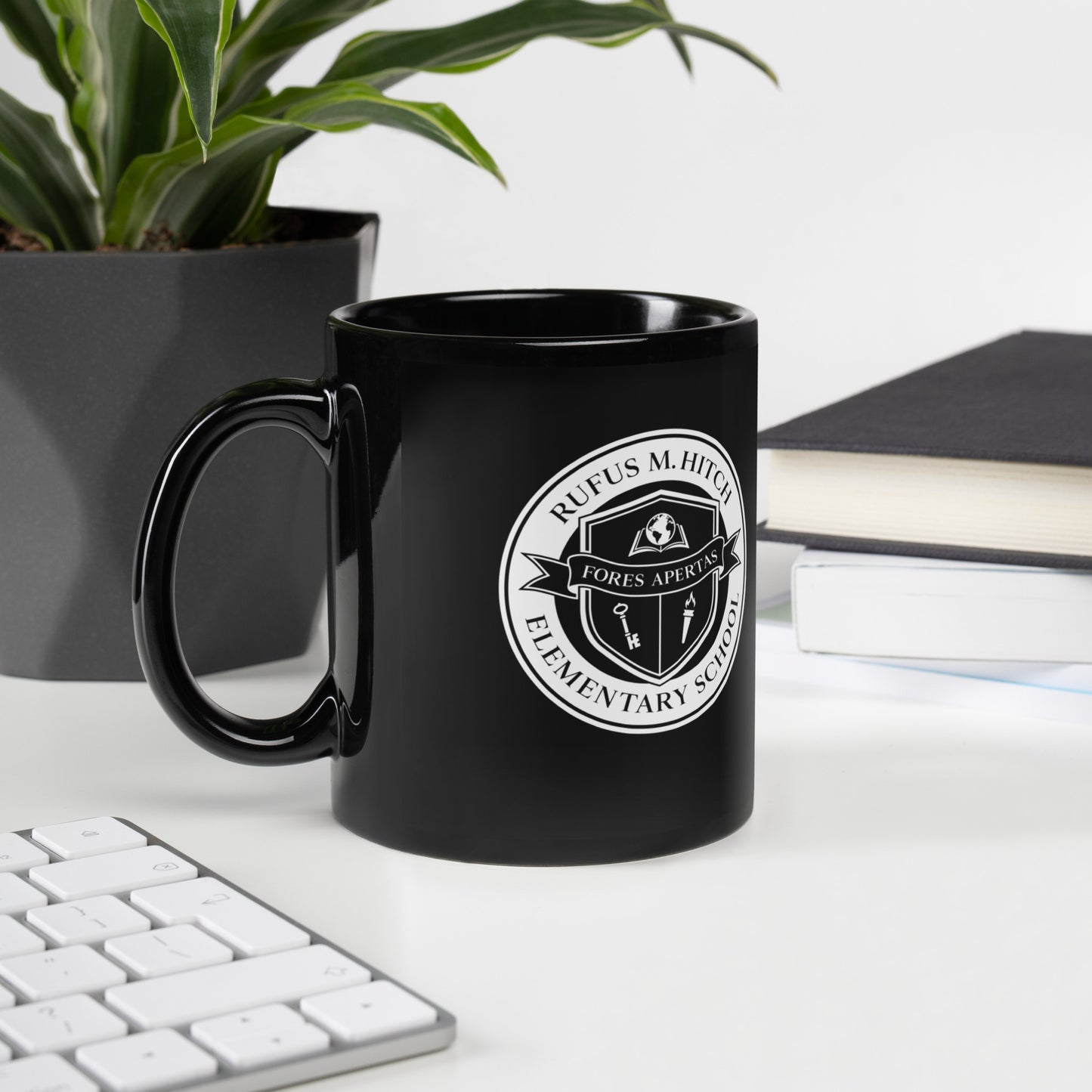 Black Glossy Mug/ White Logo