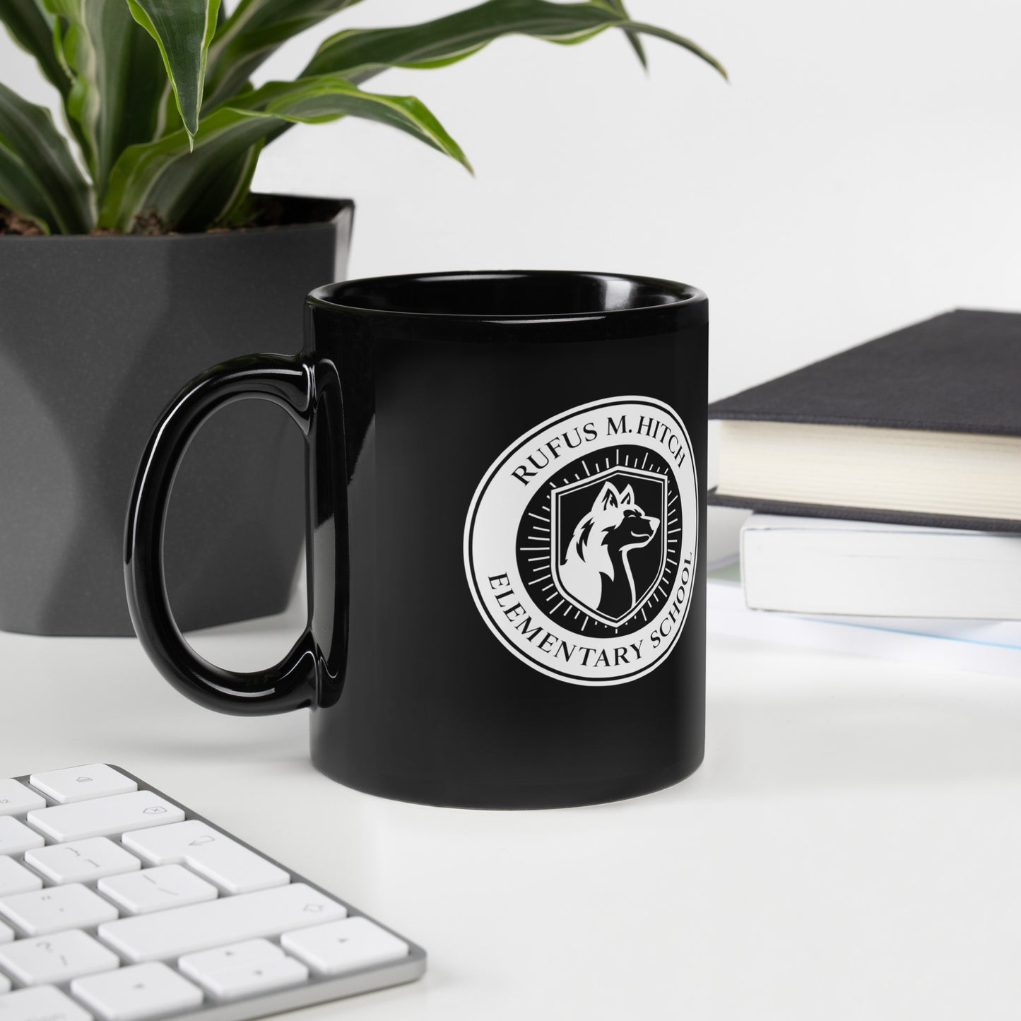 Black Glossy Mug/ White Logo