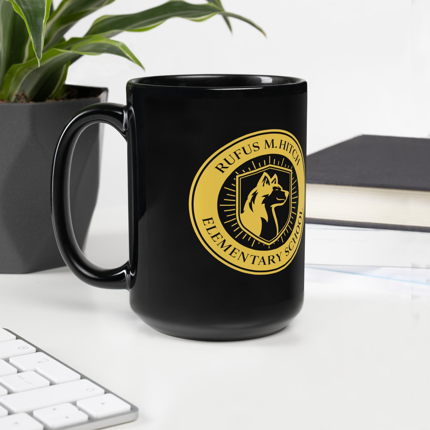 Black Glossy Mug/ Yellow Logo