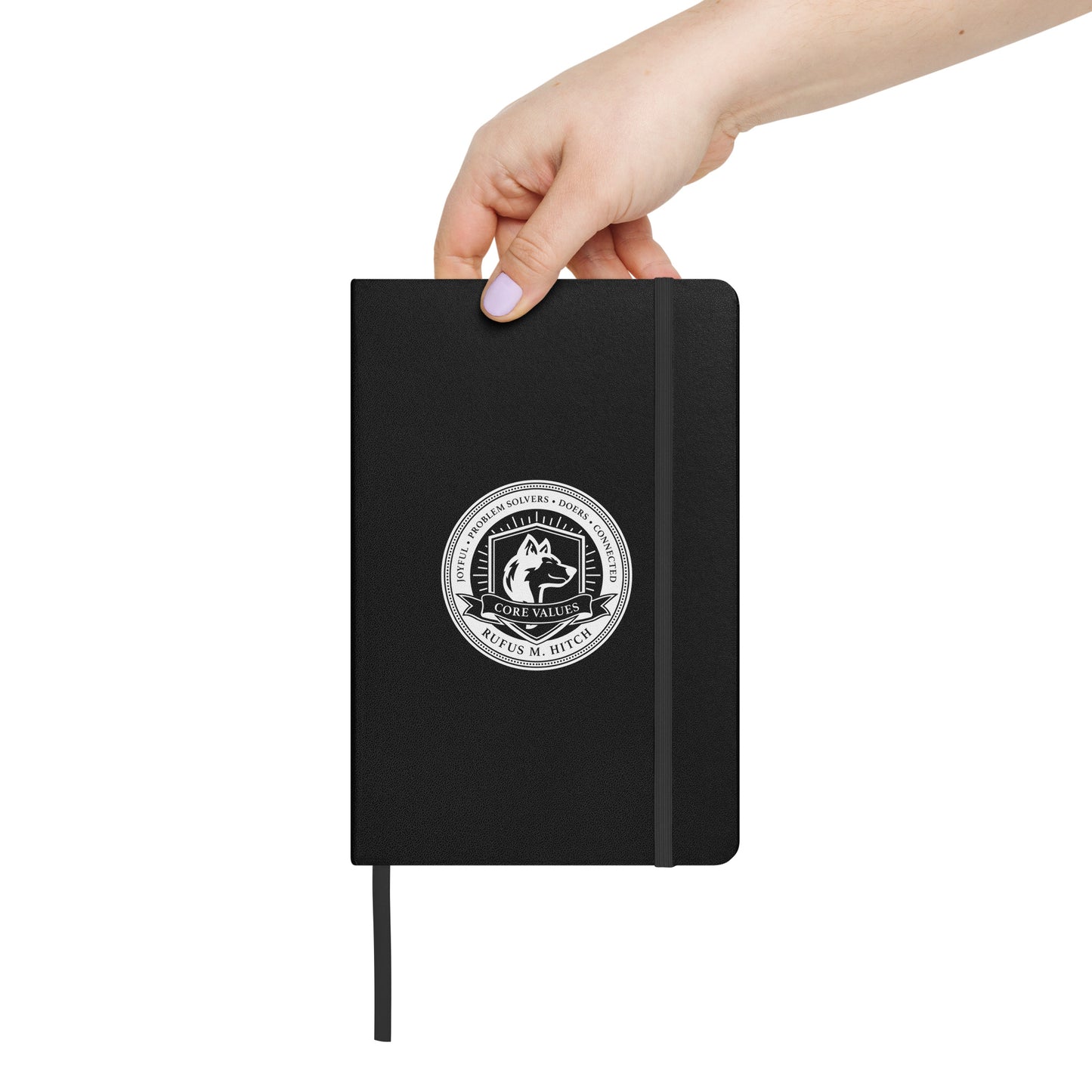 Hardcover Bound Notebook/ White Logo