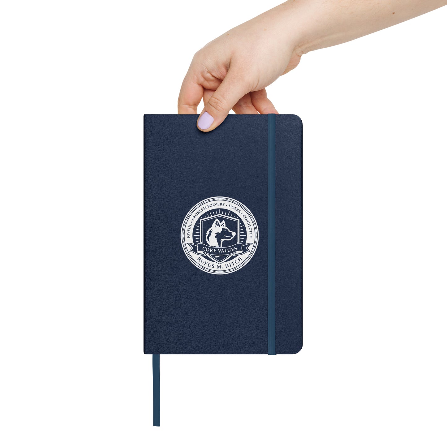 Hardcover Bound Notebook/ White Logo