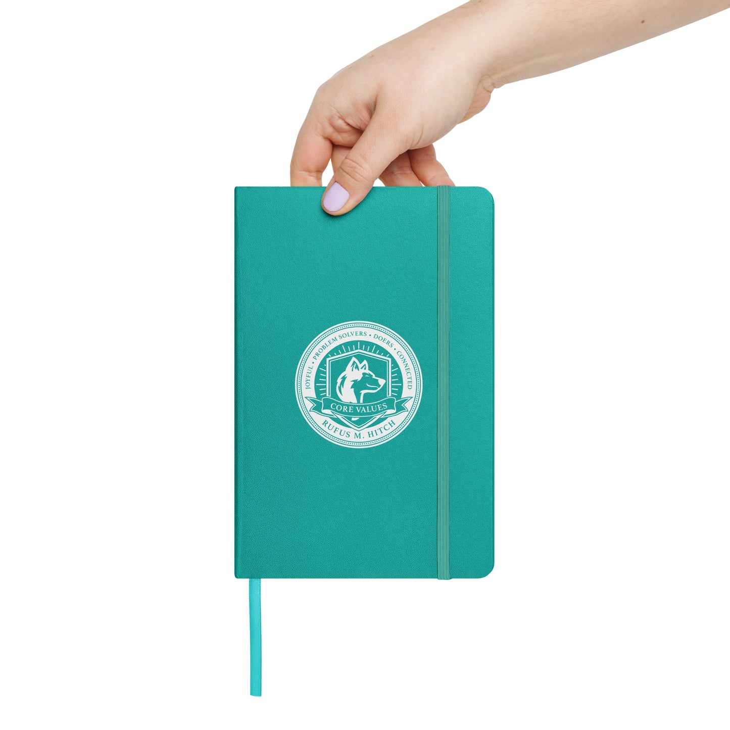 Hardcover Bound Notebook/ White Logo