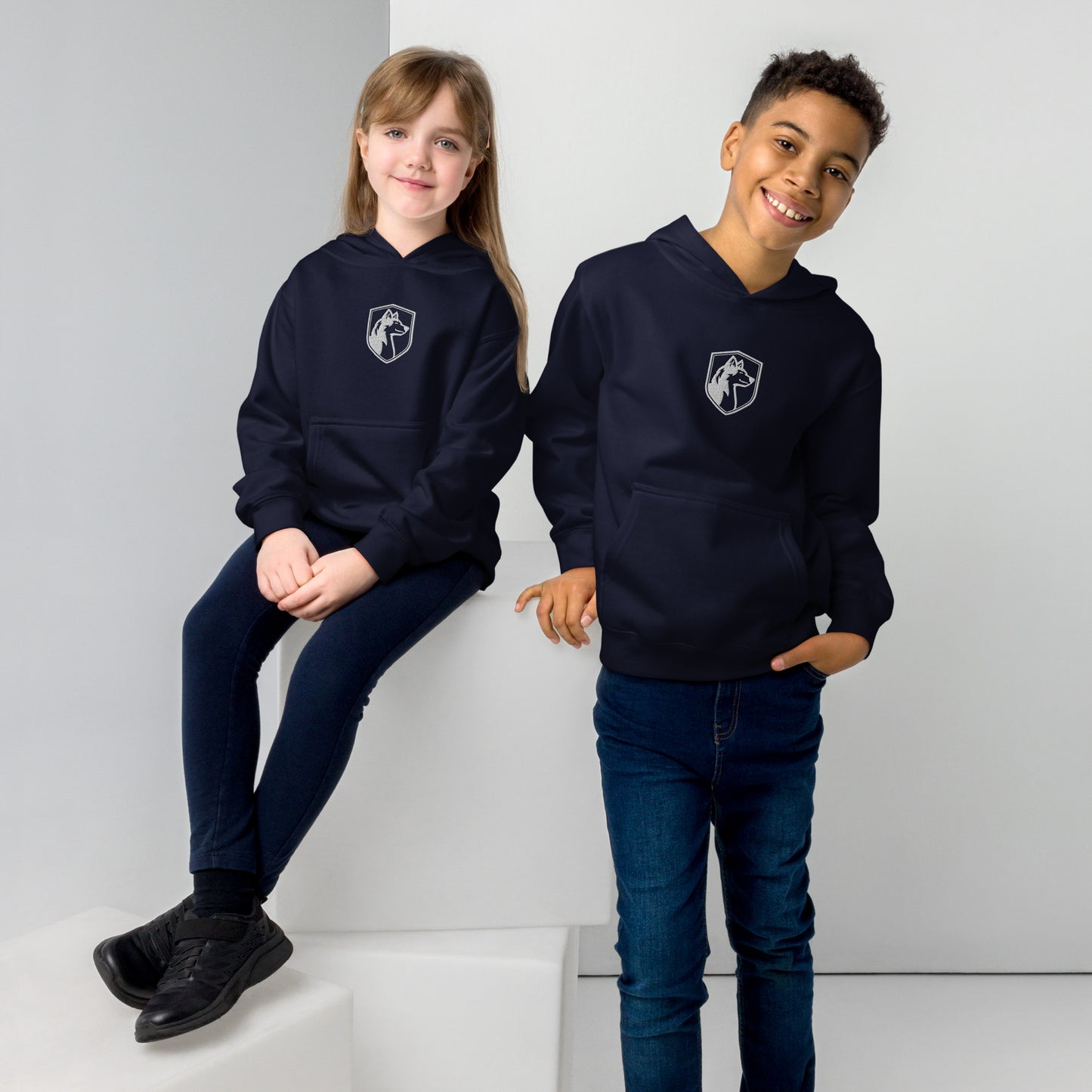 Unisex Kids Embroidered Fleece Hoodie