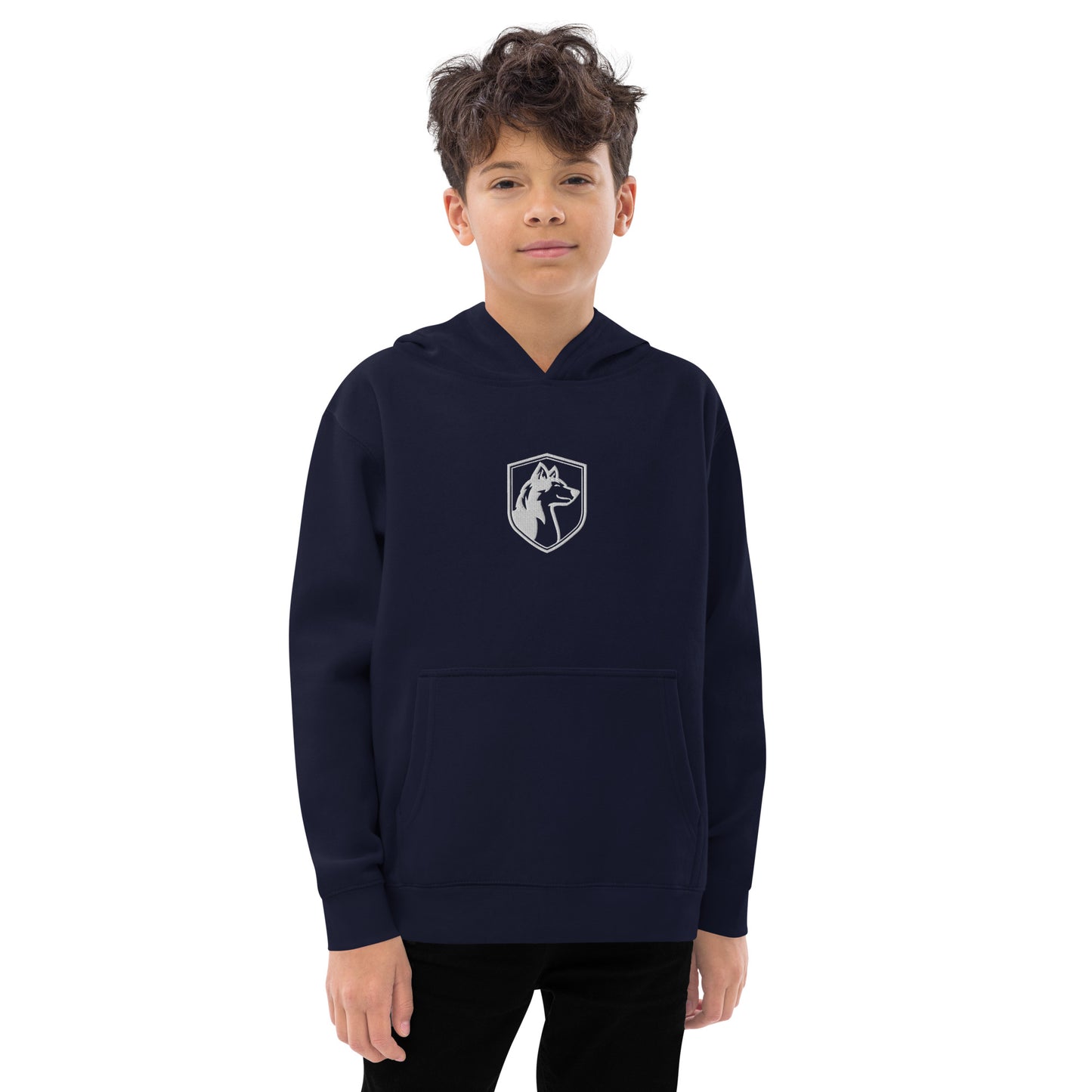 Unisex Kids Embroidered Fleece Hoodie