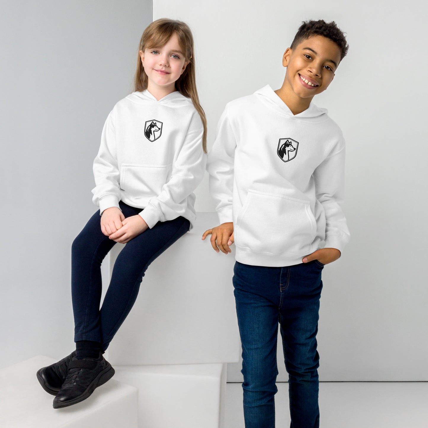 Unisex Kids Embroidered Fleece Hoodie