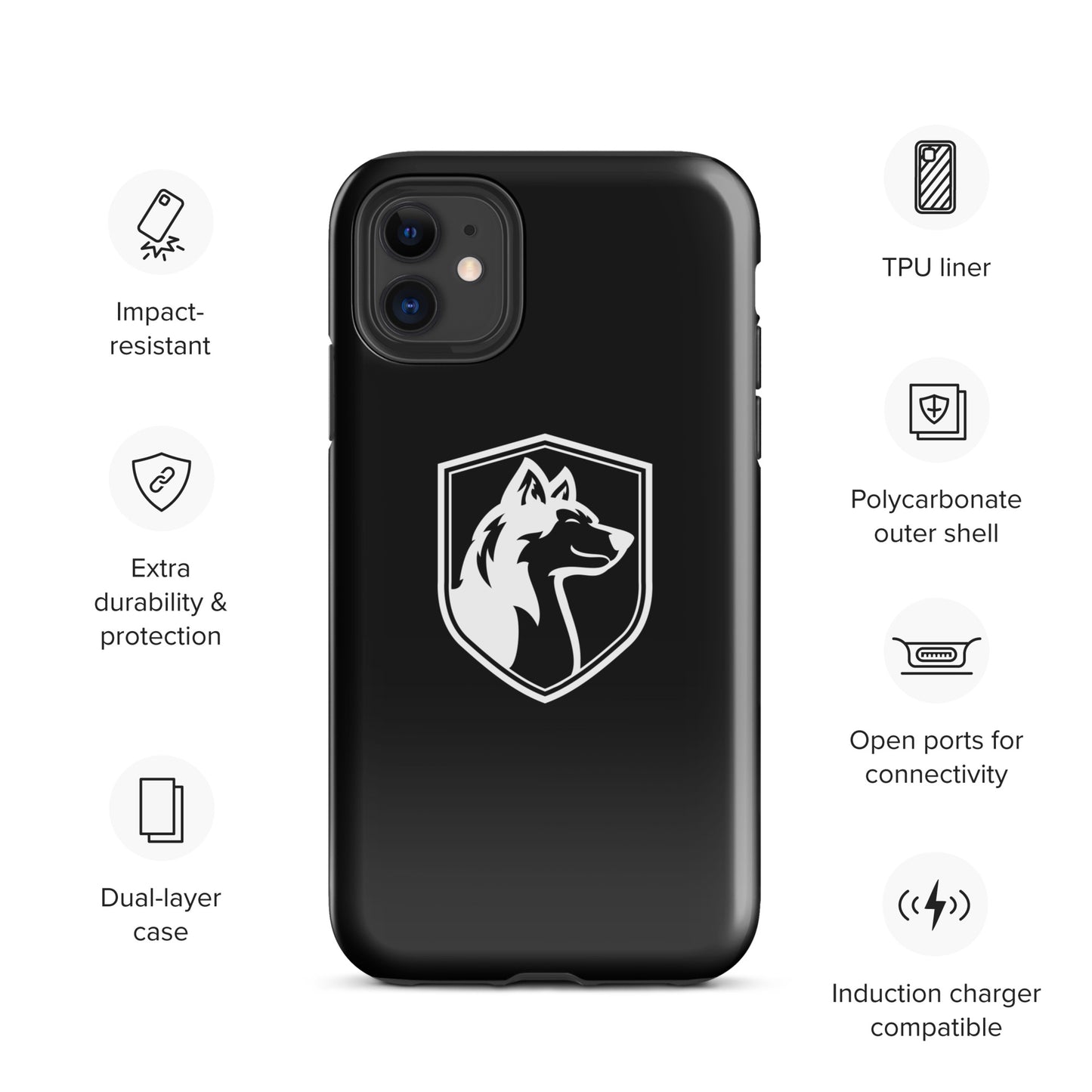 Tough Case for iPhone®/ White on Black