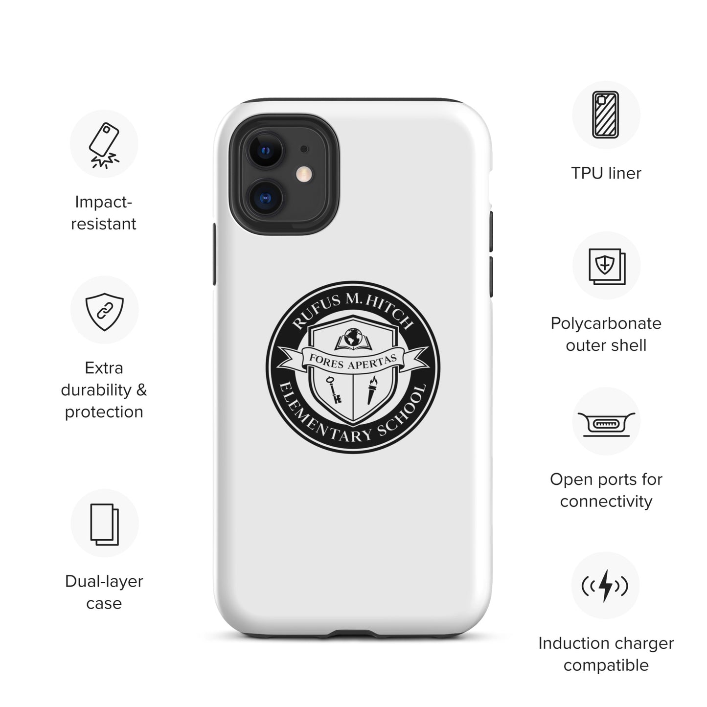 Tough Case for iPhone®/ Black on White