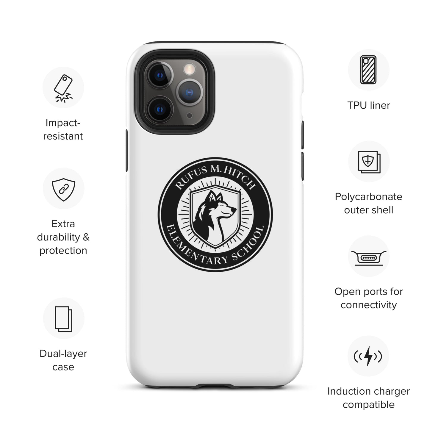 Tough Case for iPhone®/ Black on White