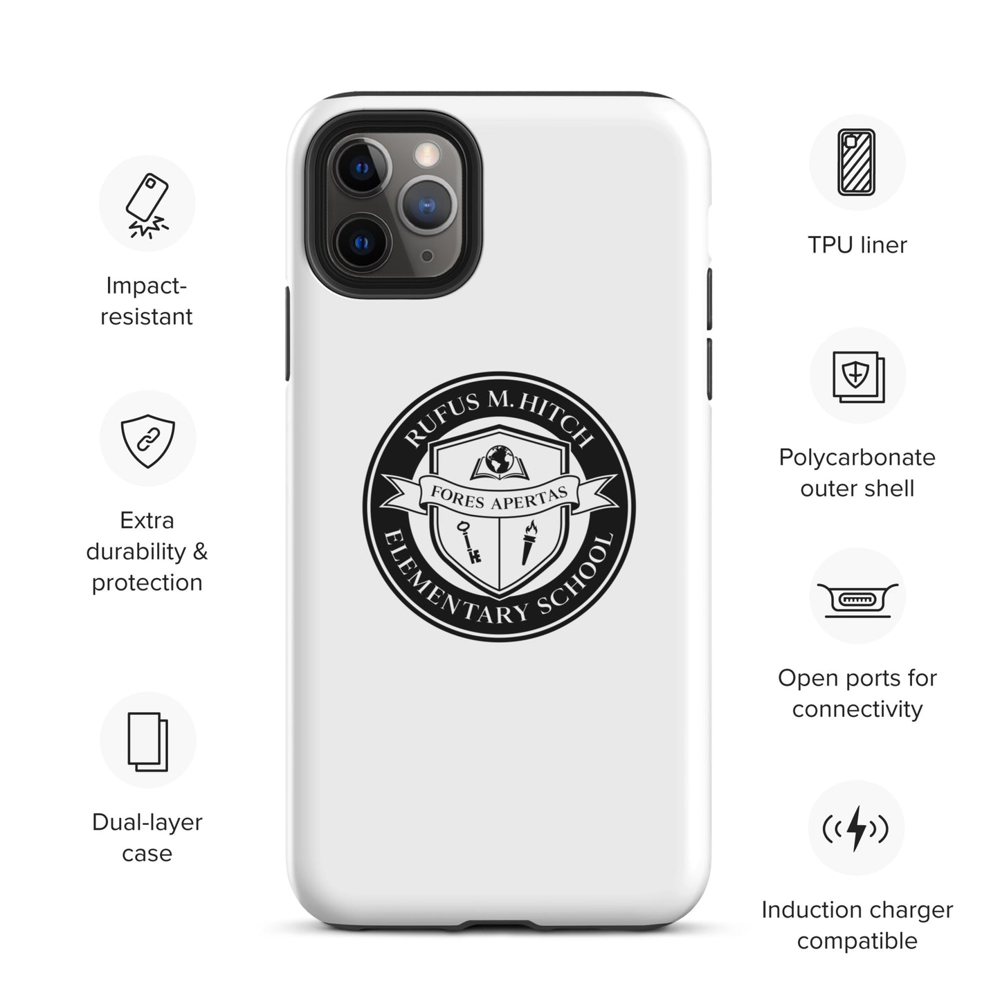 Tough Case for iPhone®/ Black on White