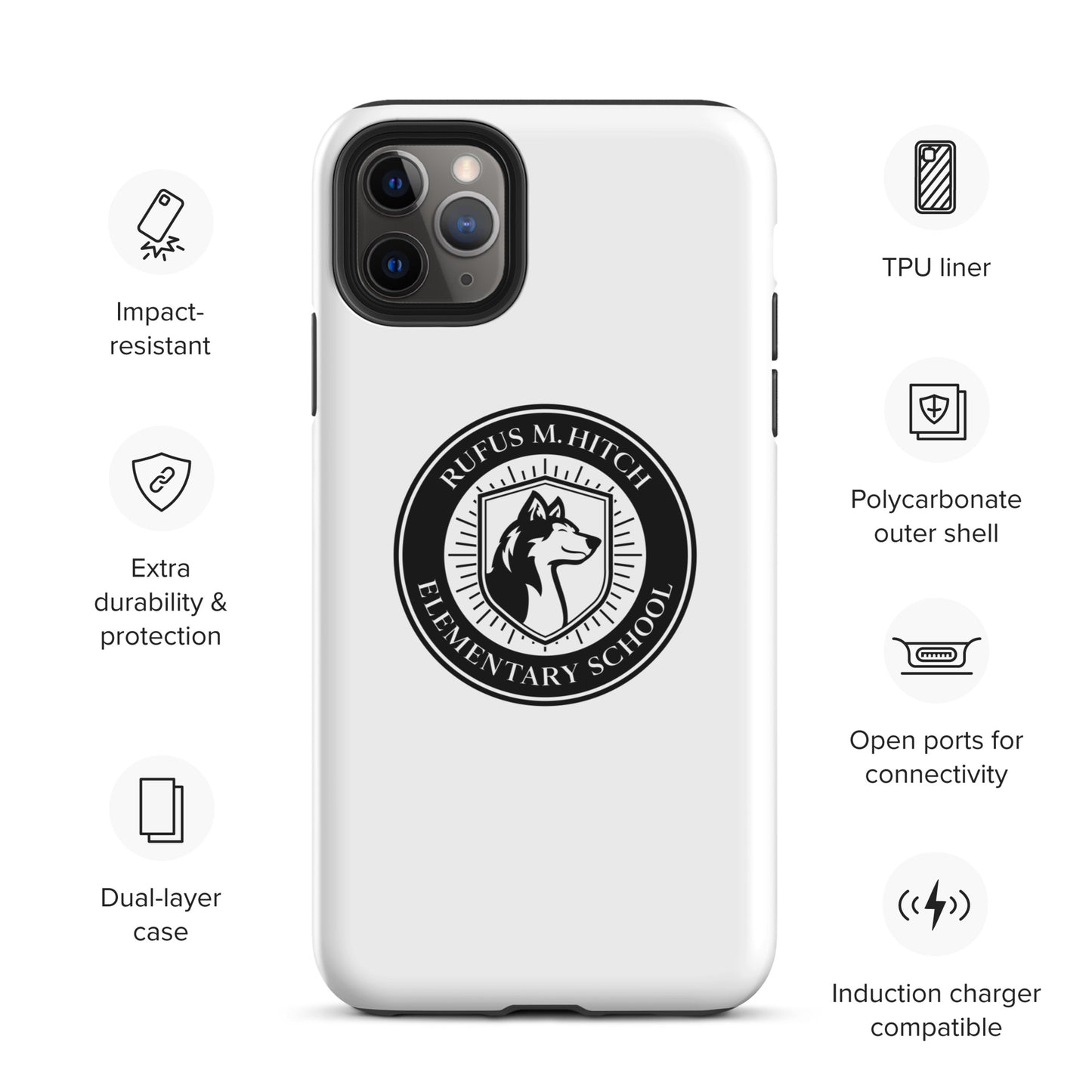 Tough Case for iPhone®/ Black on White