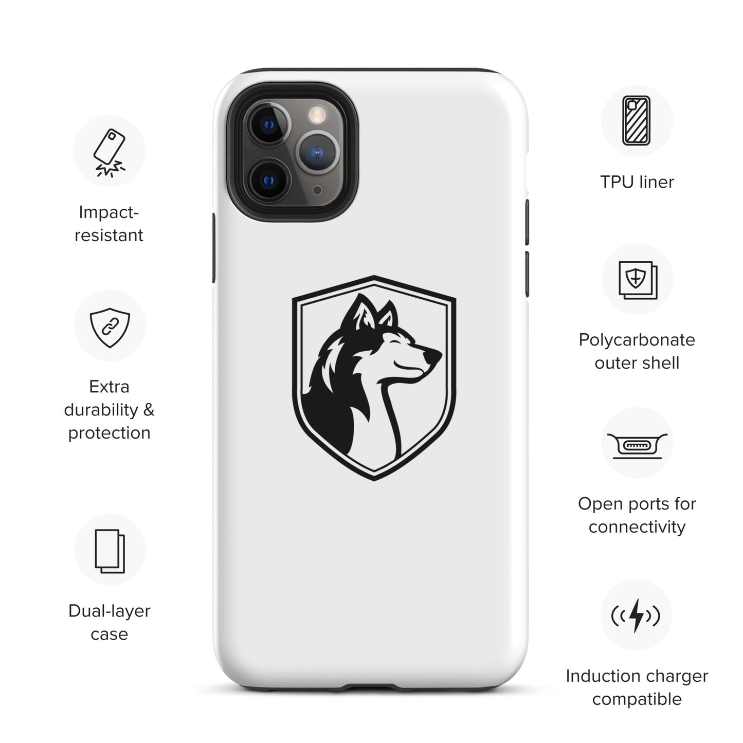 Tough Case for iPhone®/ Black on White