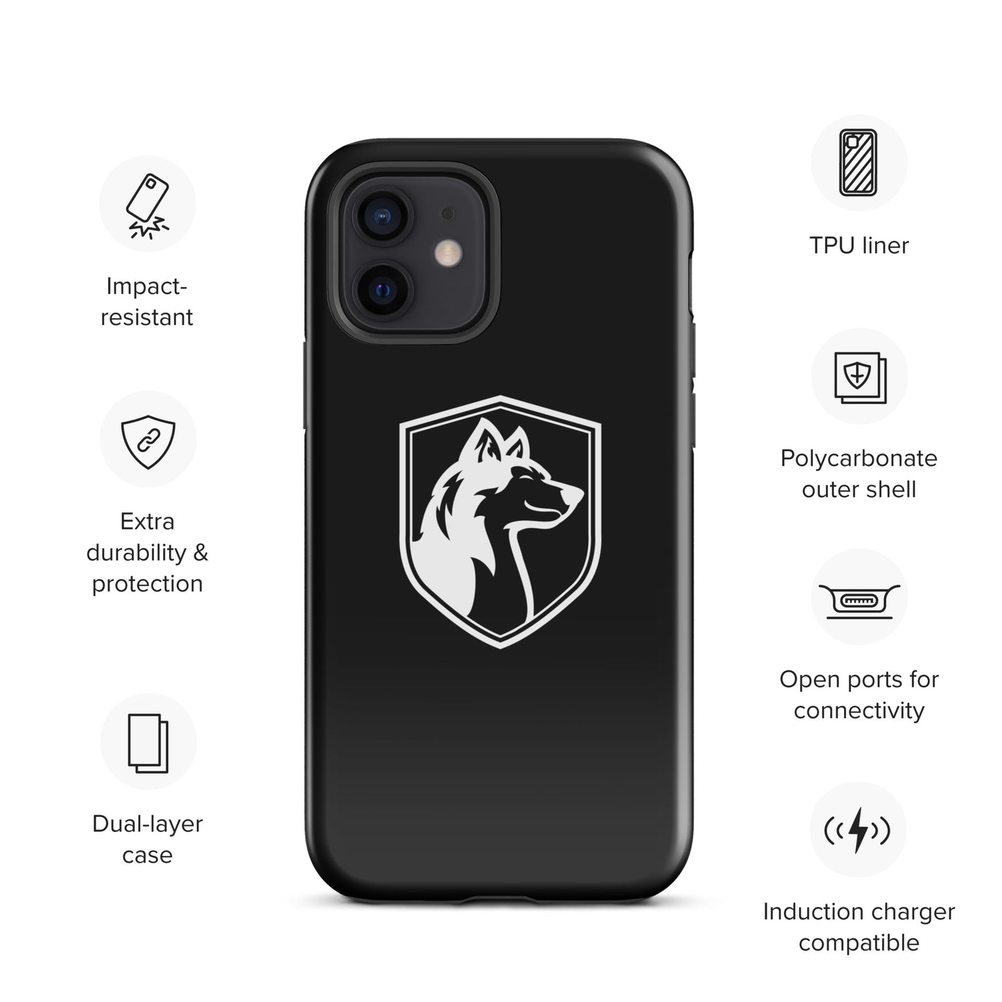 Tough Case for iPhone®/ White on Black