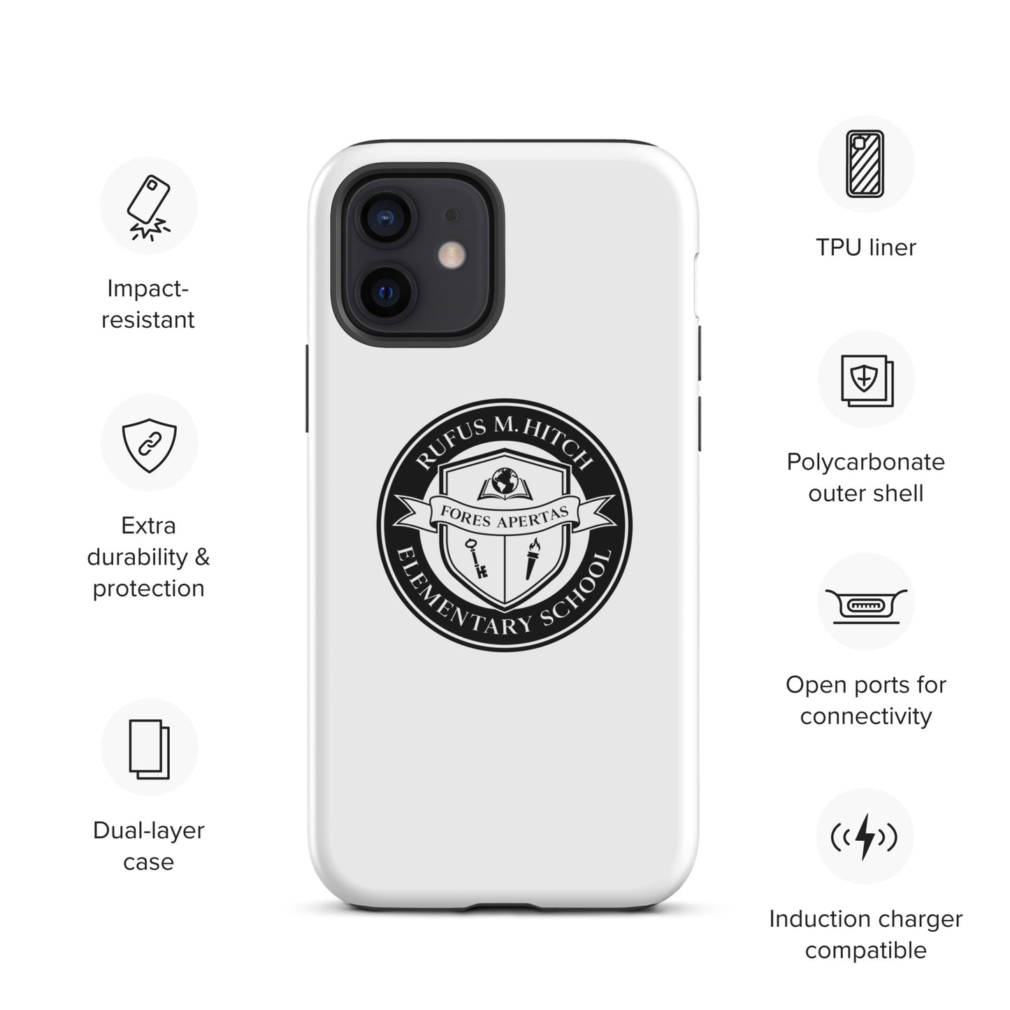 Tough Case for iPhone®/ Black on White