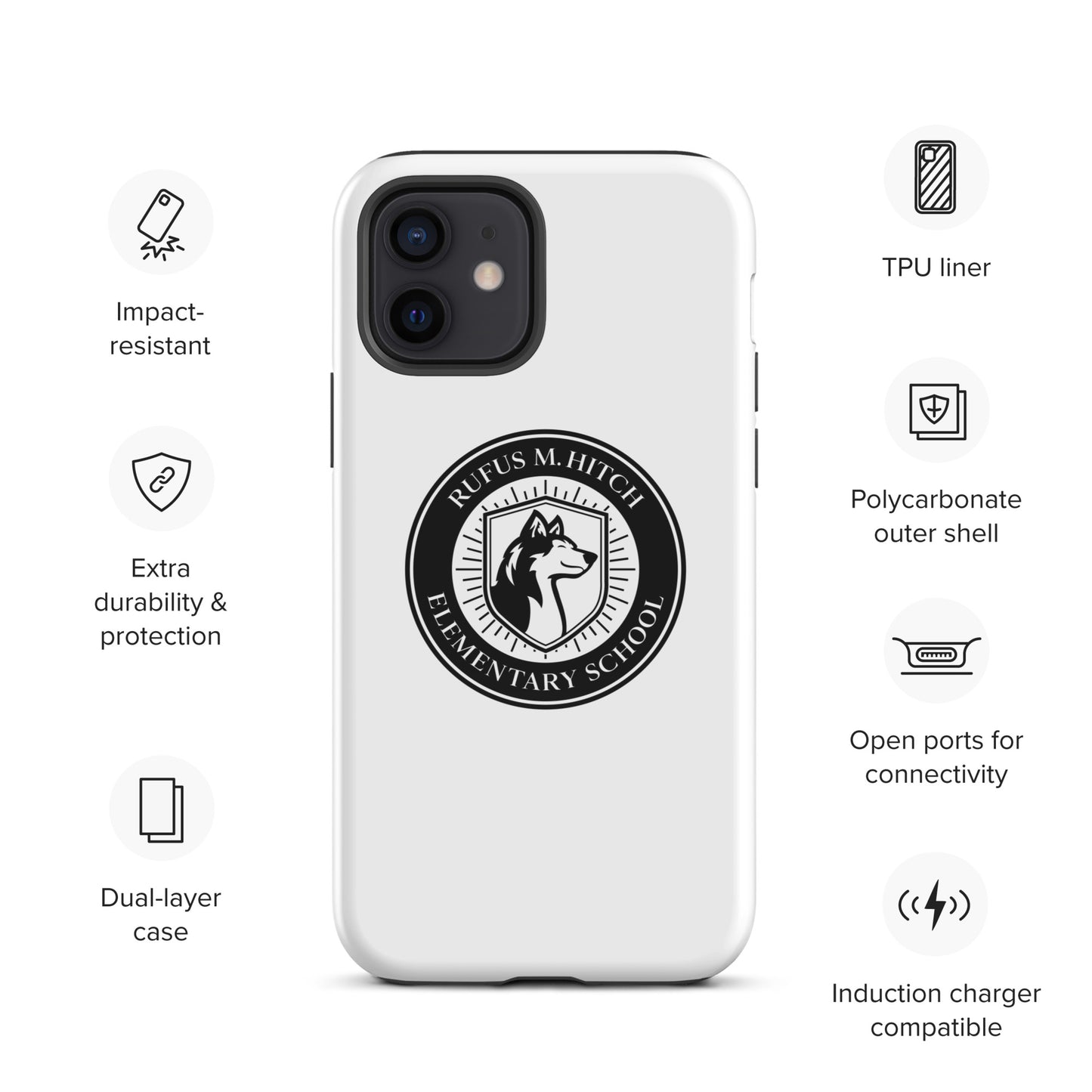 Tough Case for iPhone®/ Black on White