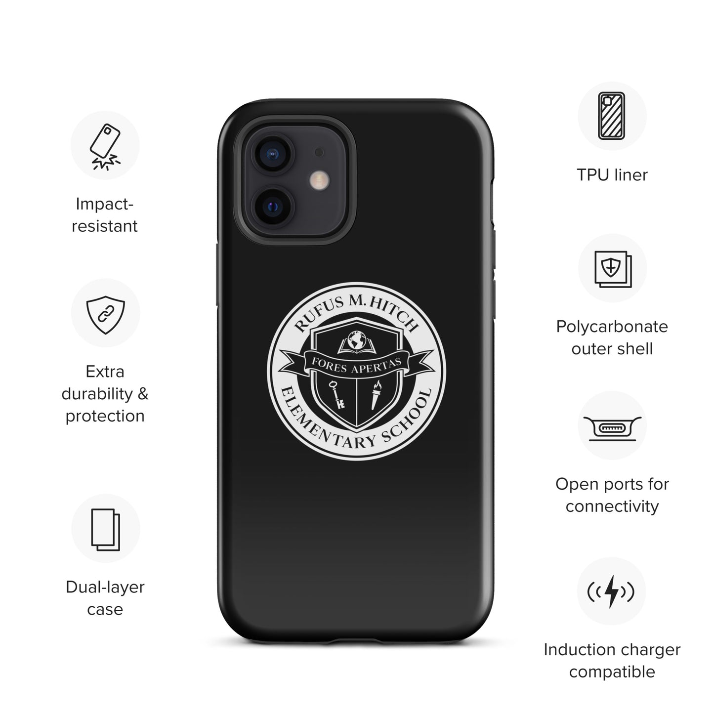 Tough Case for iPhone®/ White on Black