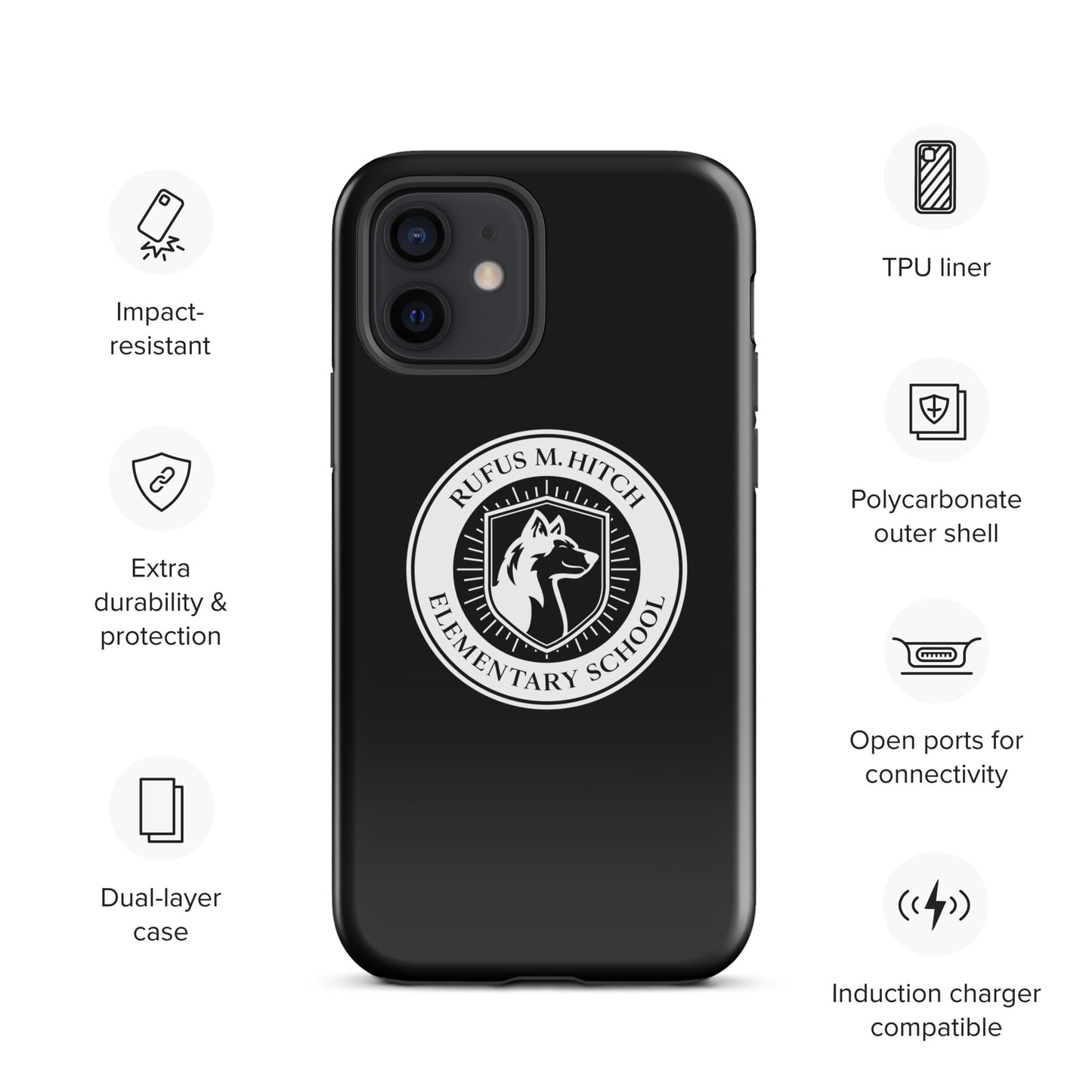 Tough Case for iPhone®/ White on Black