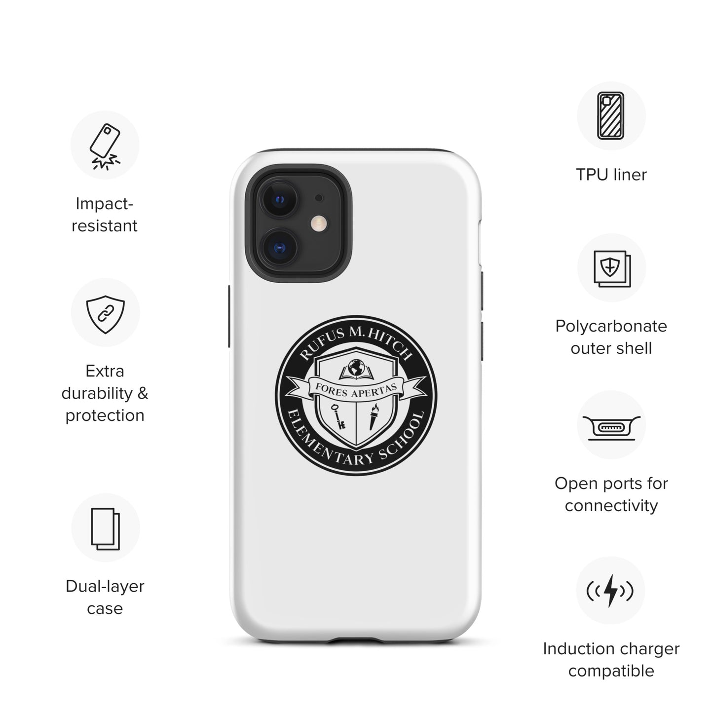 Tough Case for iPhone®/ Black on White