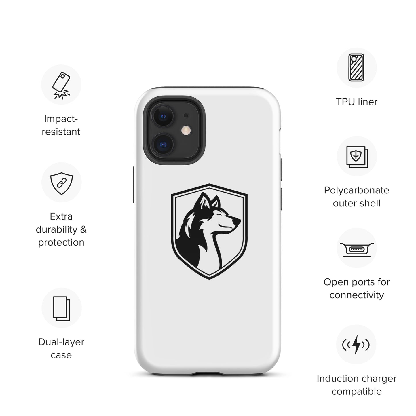 Tough Case for iPhone®/ Black on White