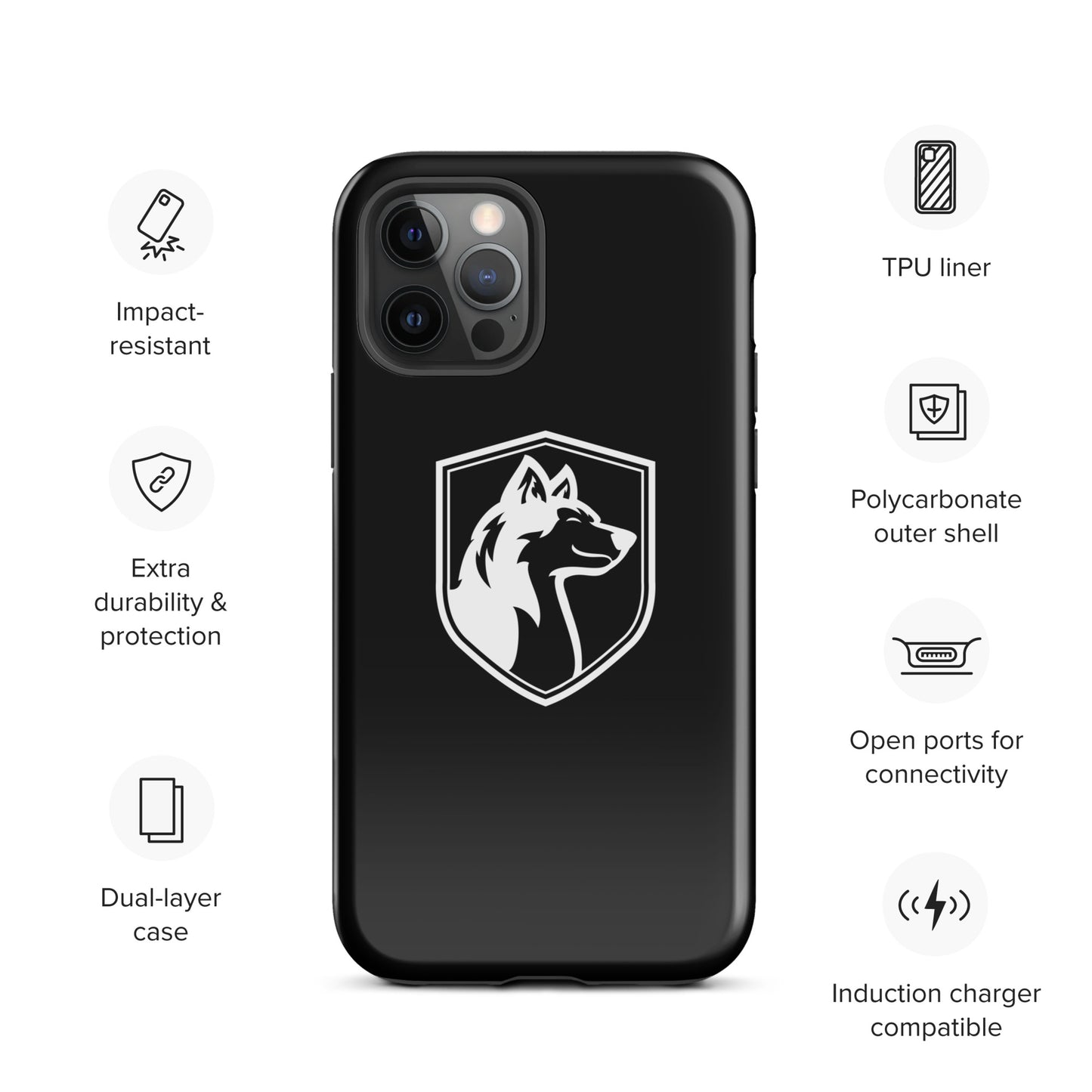 Tough Case for iPhone®/ White on Black