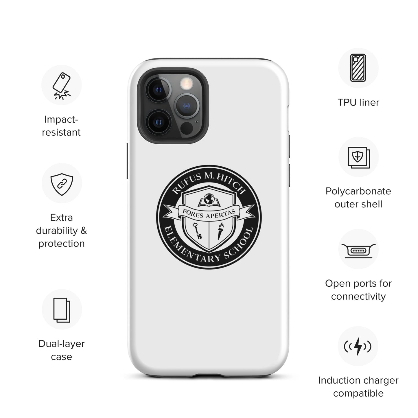 Tough Case for iPhone®/ Black on White