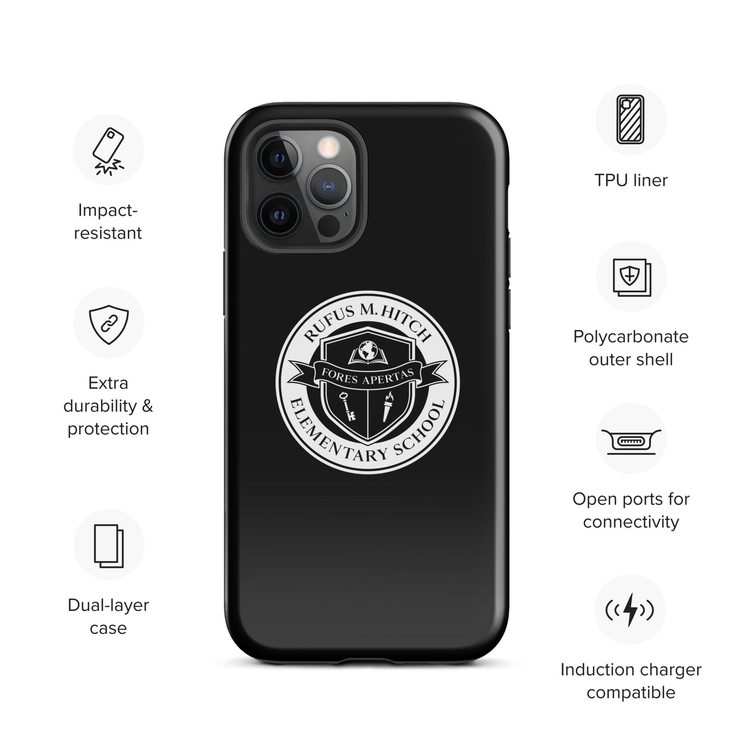 Tough Case for iPhone®/ White on Black