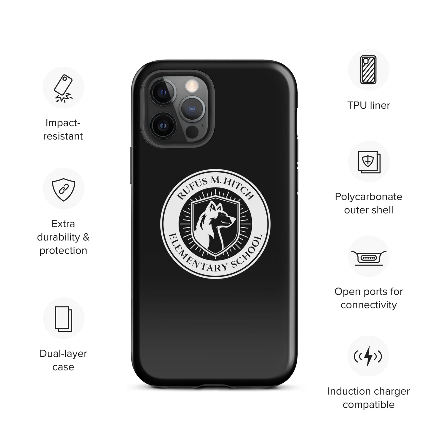 Tough Case for iPhone®/ White on Black