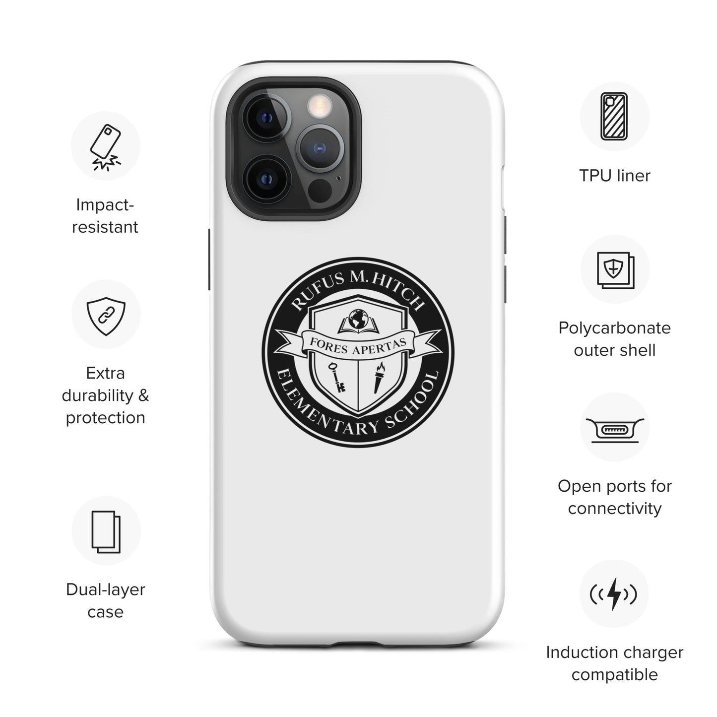 Tough Case for iPhone®/ Black on White