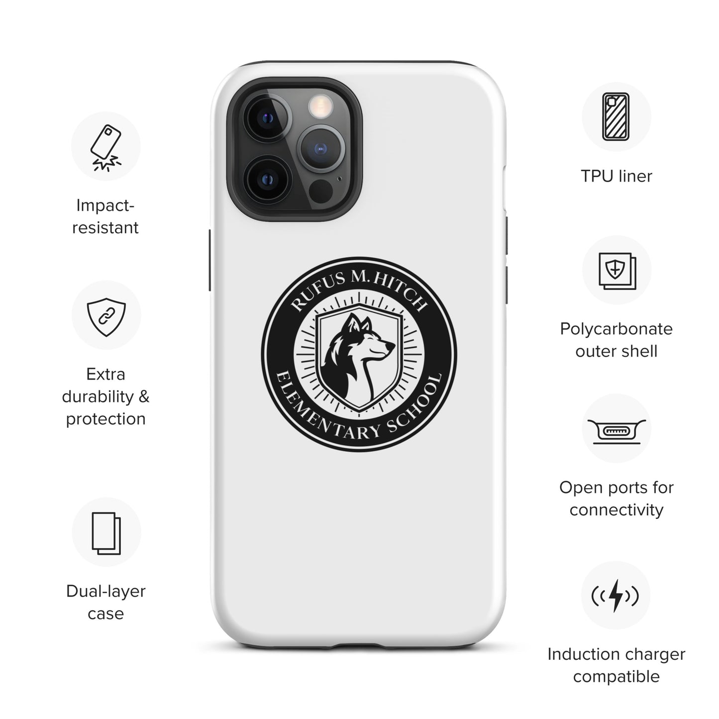 Tough Case for iPhone®/ Black on White