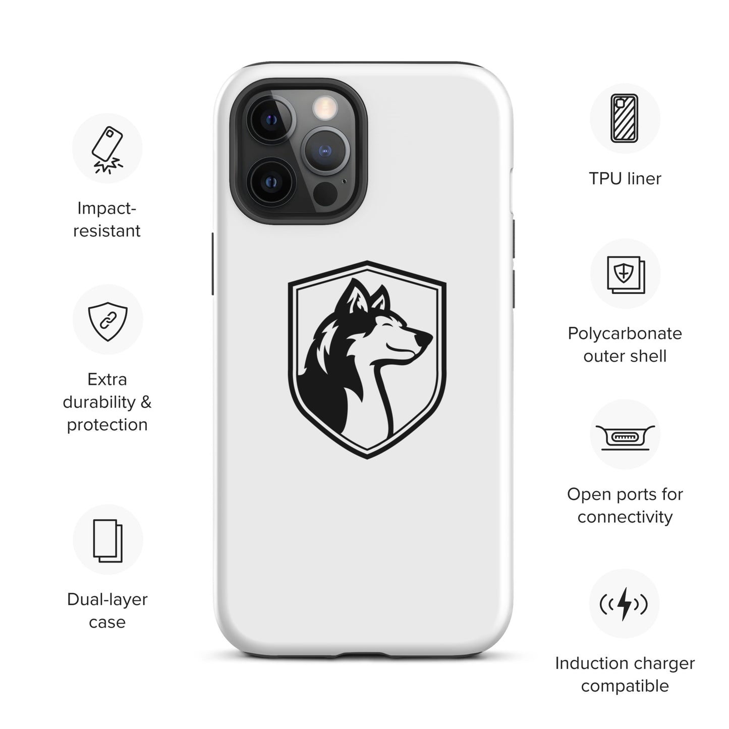 Tough Case for iPhone®/ Black on White