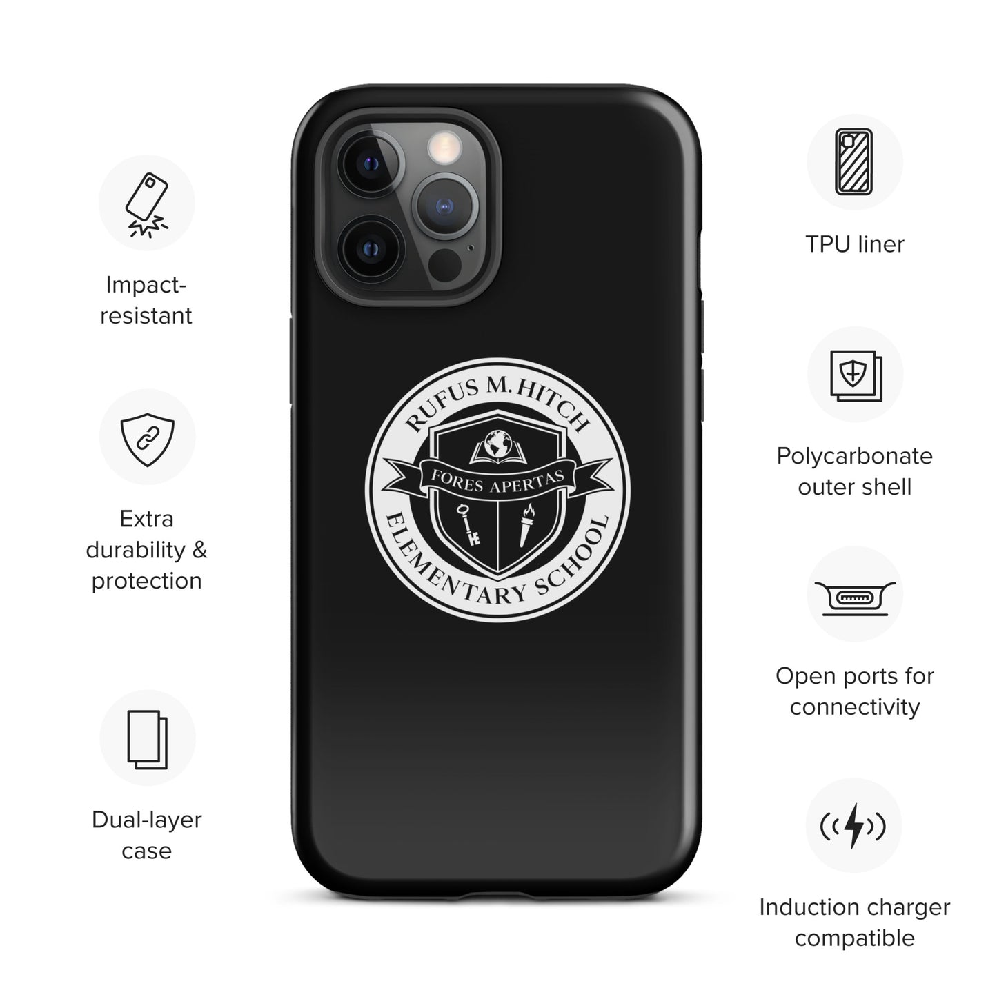 Tough Case for iPhone®/ White on Black