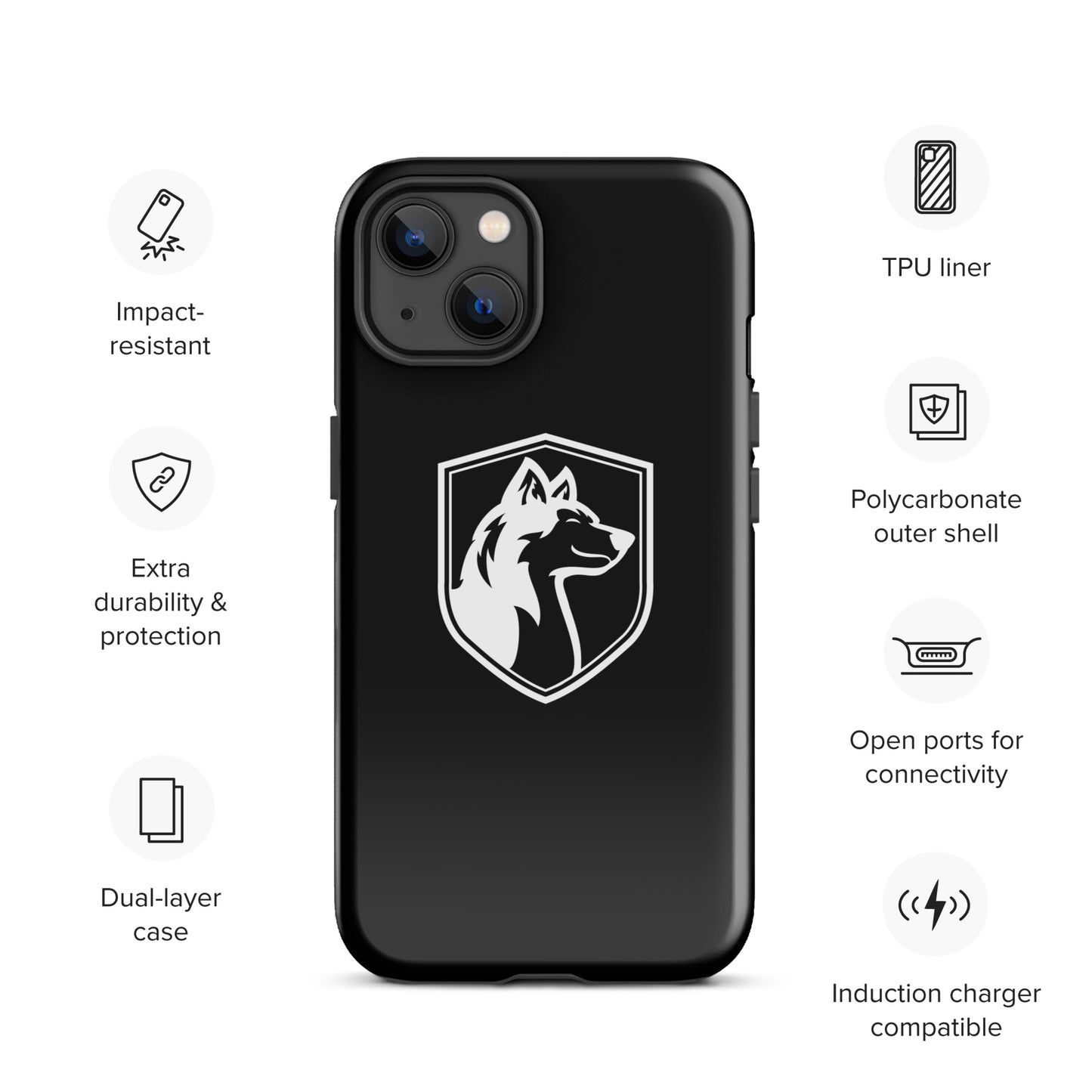 Tough Case for iPhone®/ White on Black