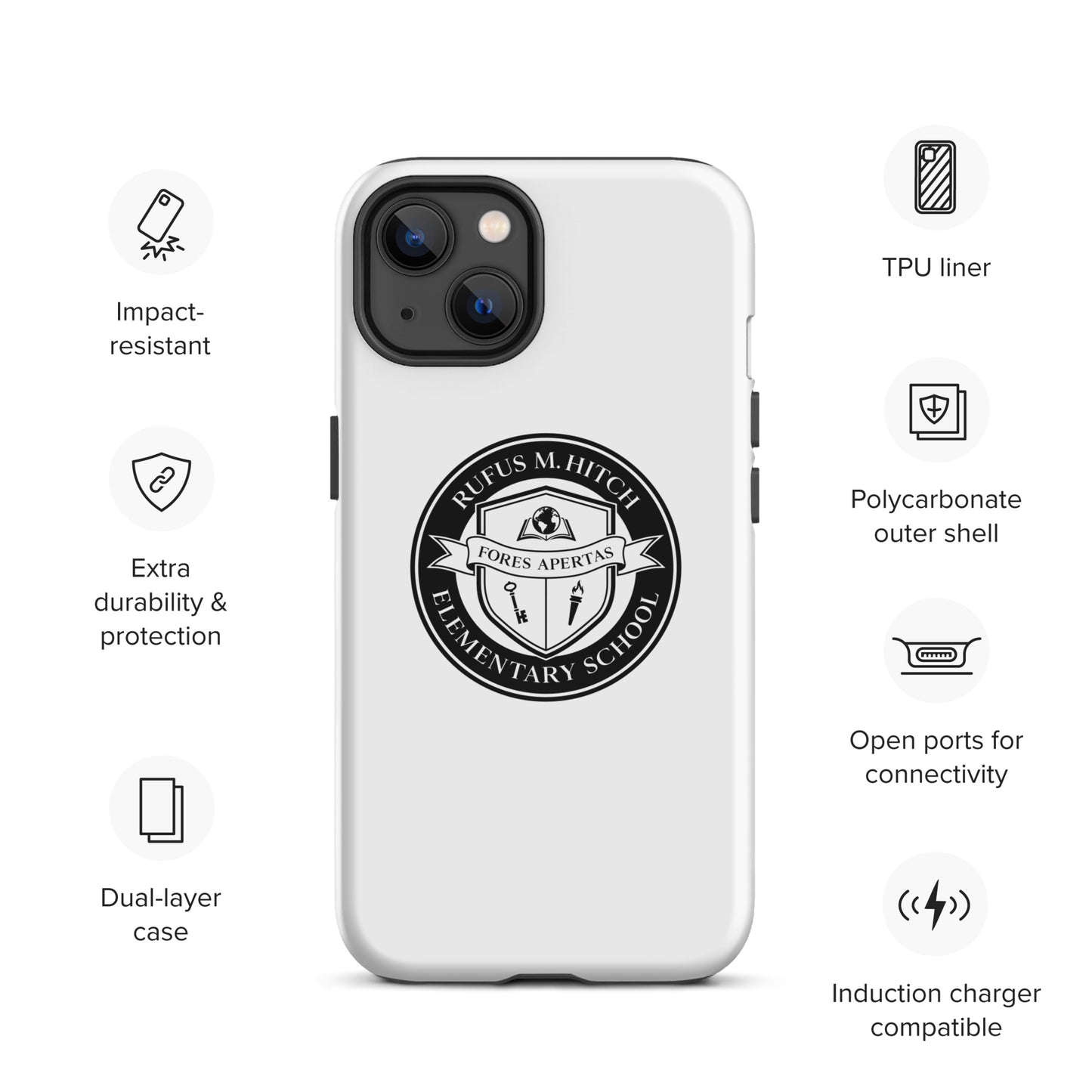 Tough Case for iPhone®/ Black on White