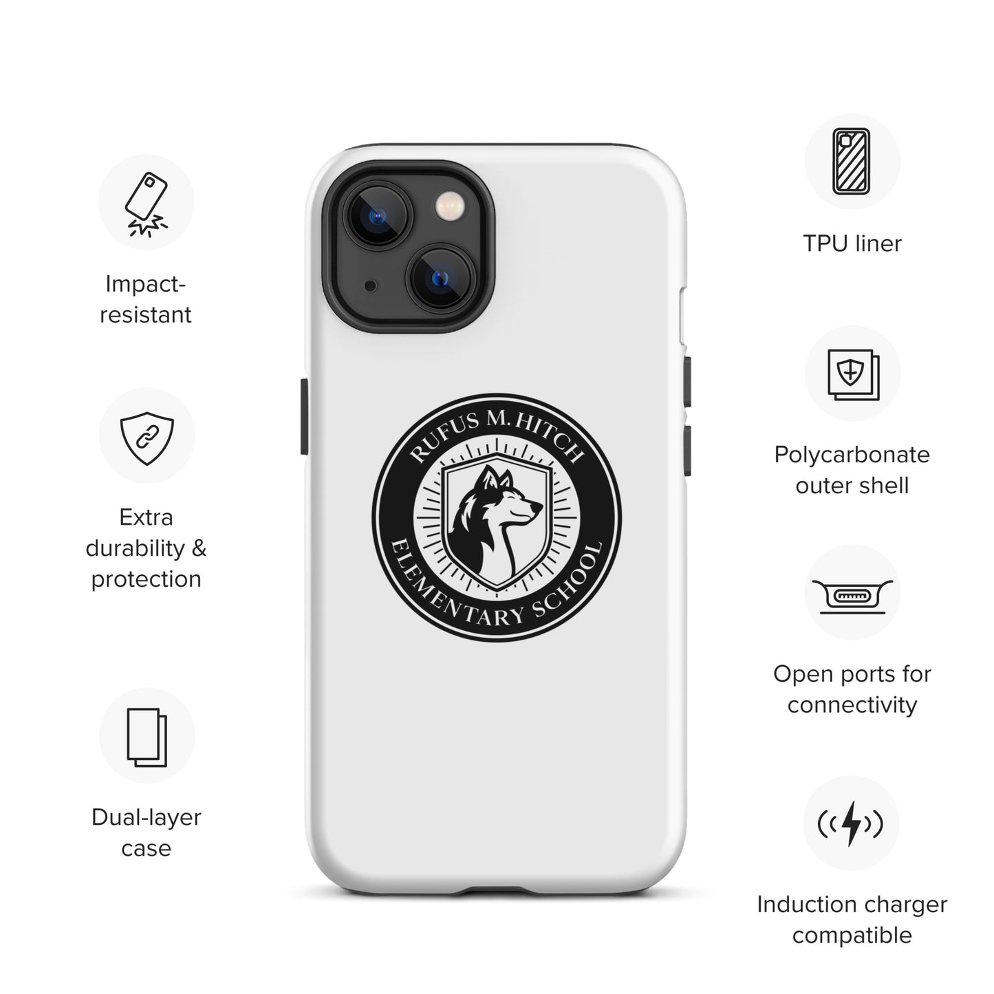 Tough Case for iPhone®/ Black on White