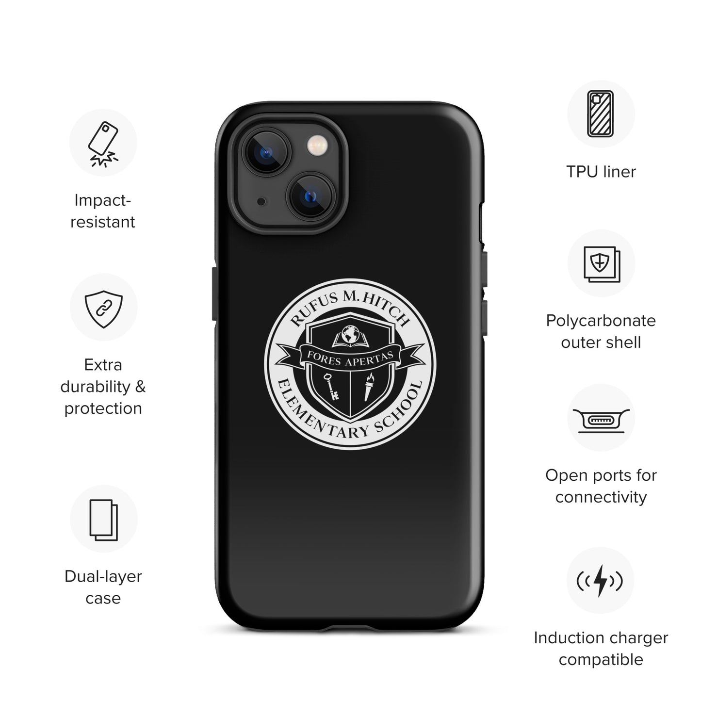 Tough Case for iPhone®/ White on Black