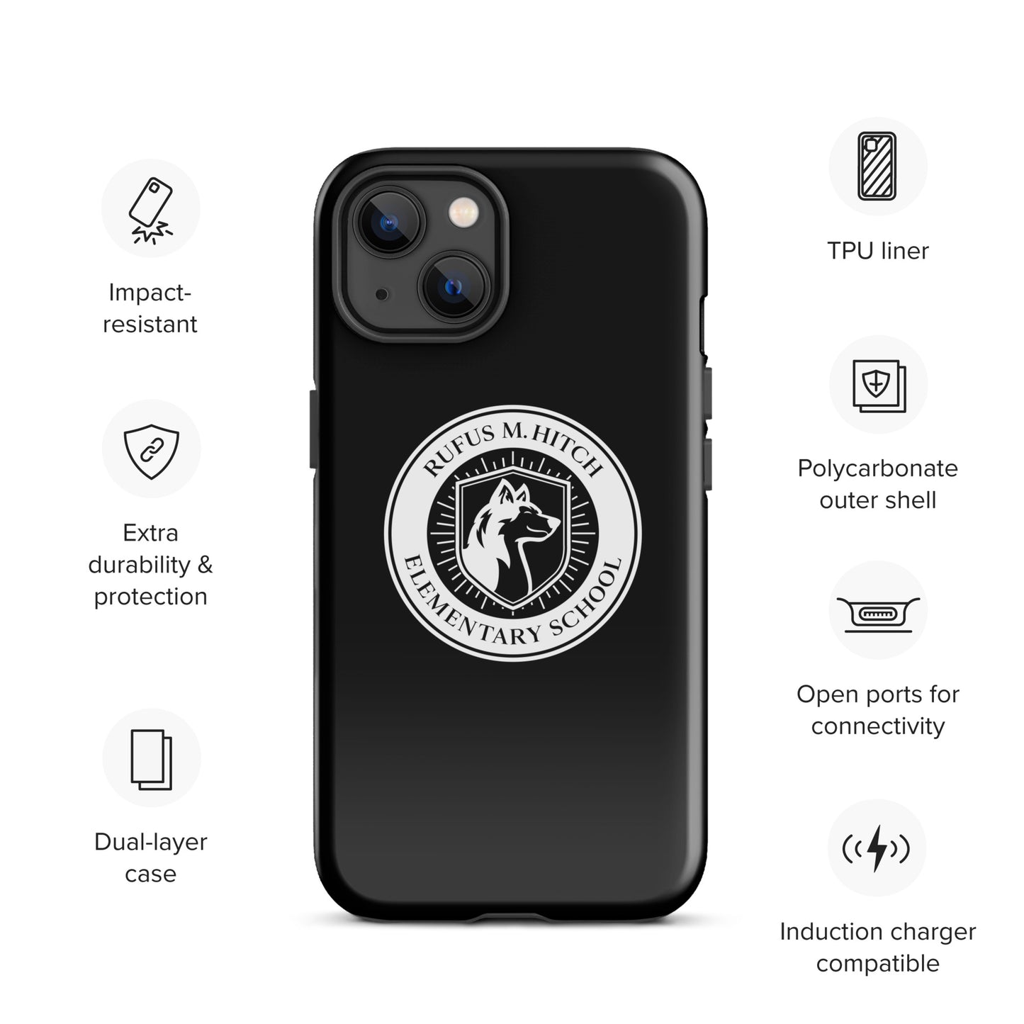 Tough Case for iPhone®/ White on Black