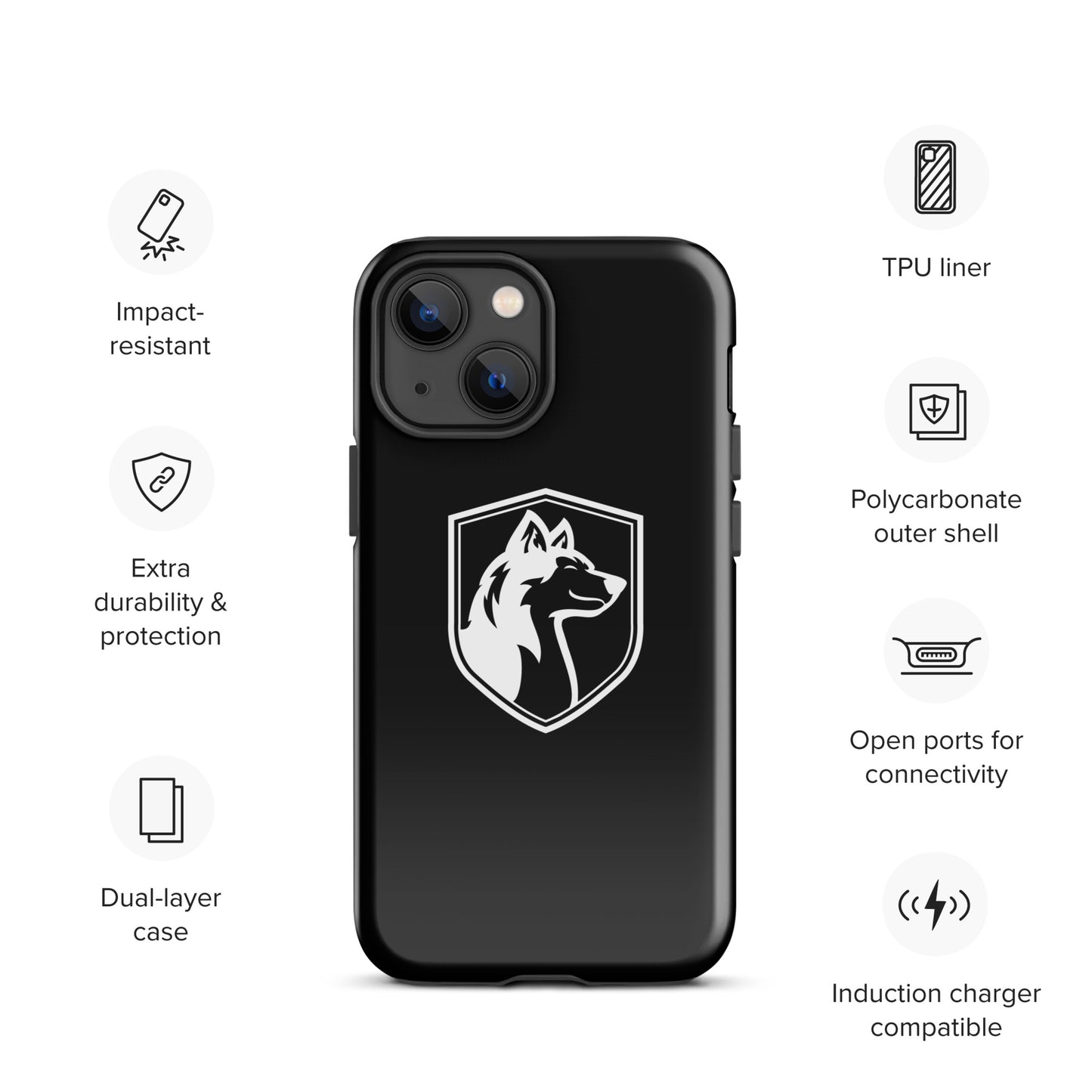 Tough Case for iPhone®/ White on Black