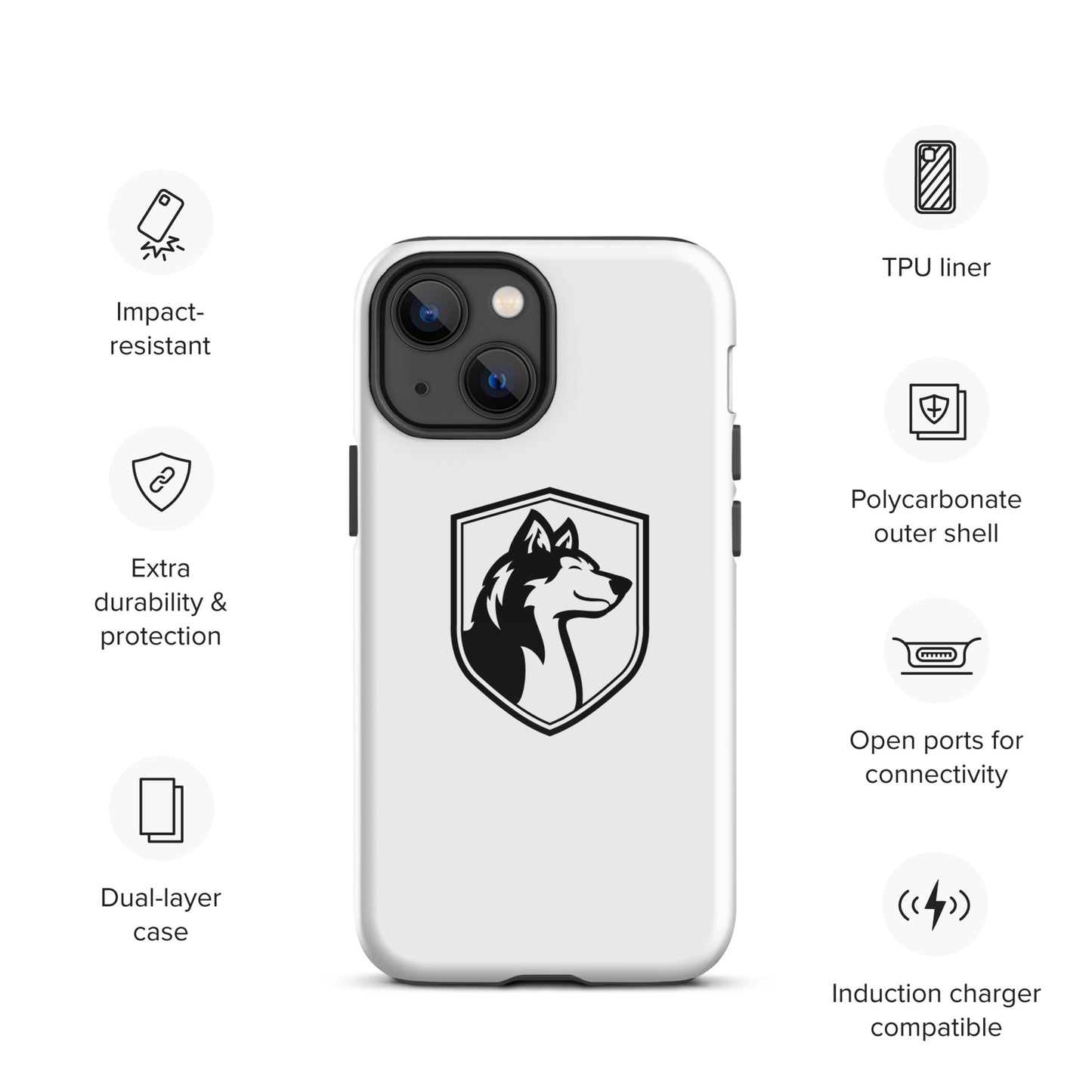 Tough Case for iPhone®/ Black on White