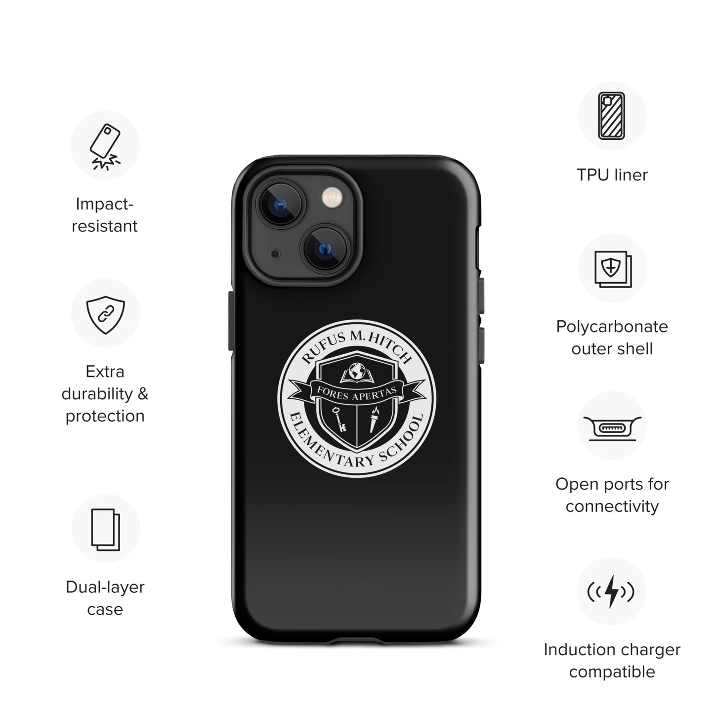 Tough Case for iPhone®/ White on Black