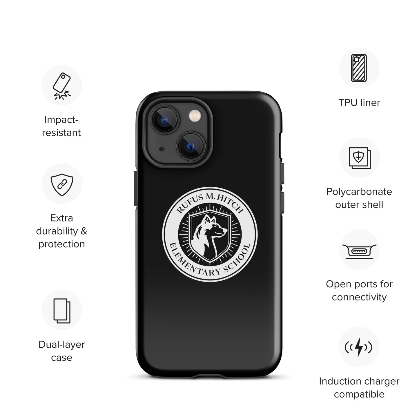 Tough Case for iPhone®/ White on Black