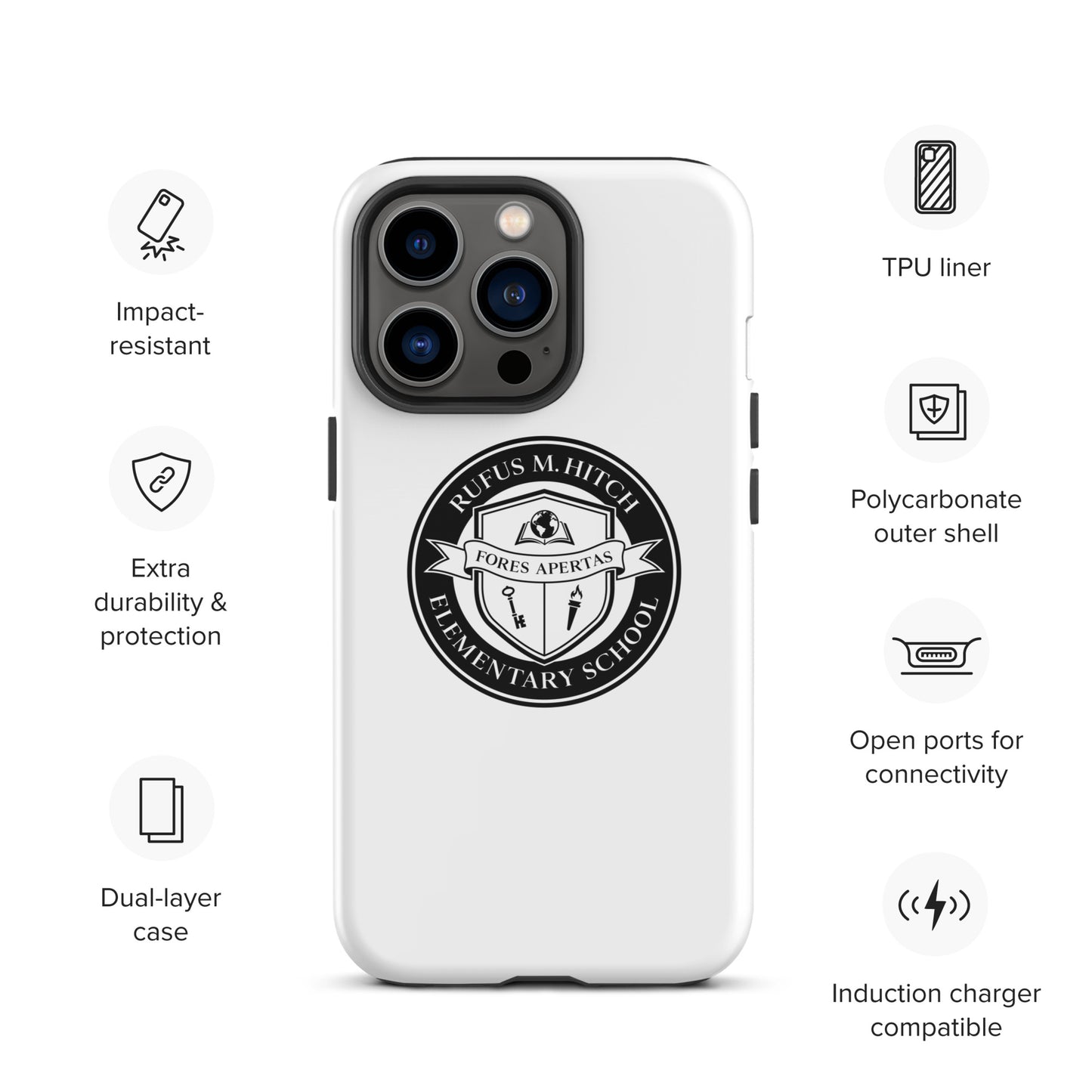 Tough Case for iPhone®/ Black on White