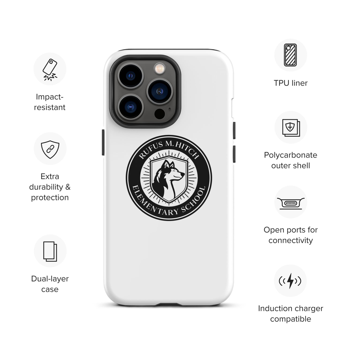 Tough Case for iPhone®/ Black on White