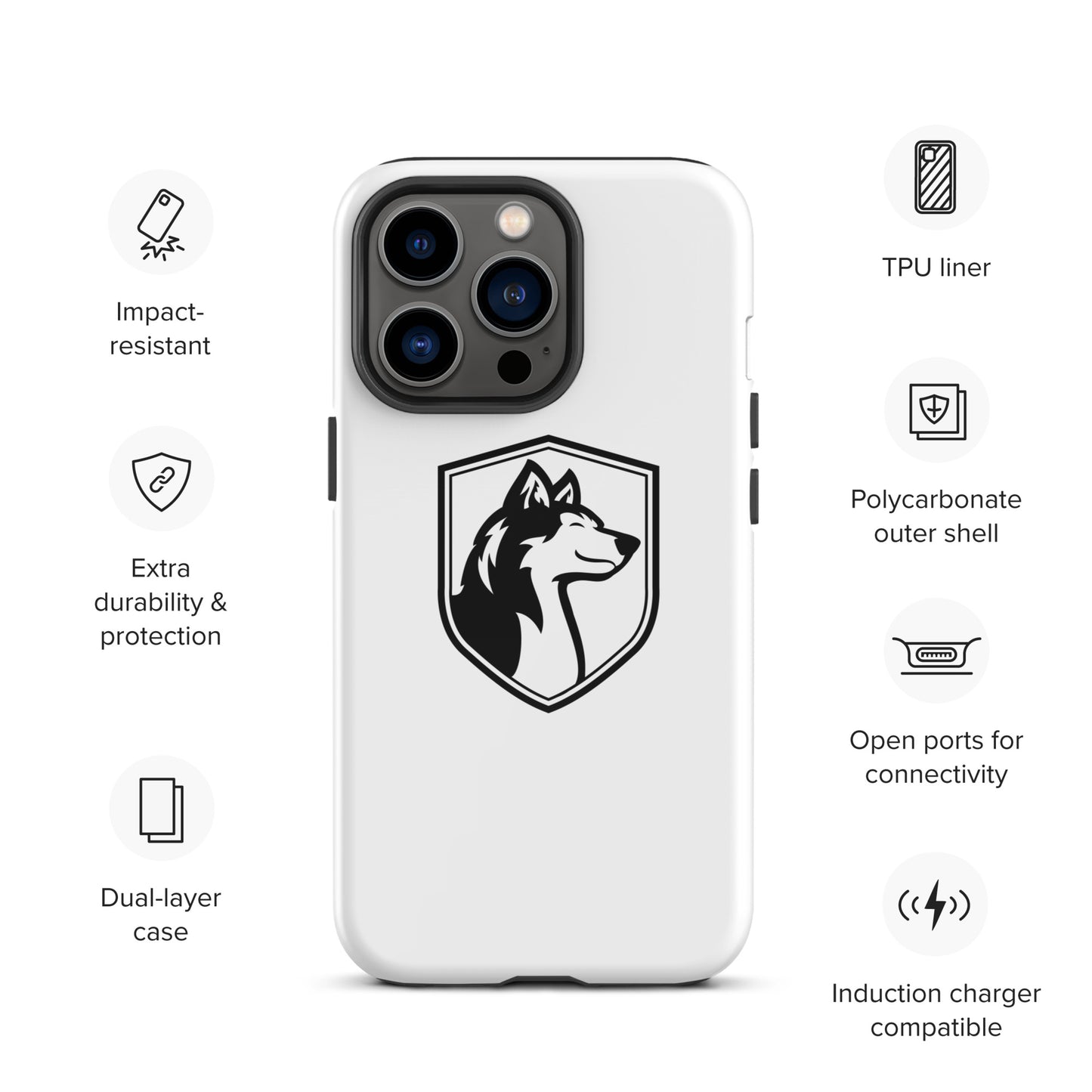 Tough Case for iPhone®/ Black on White