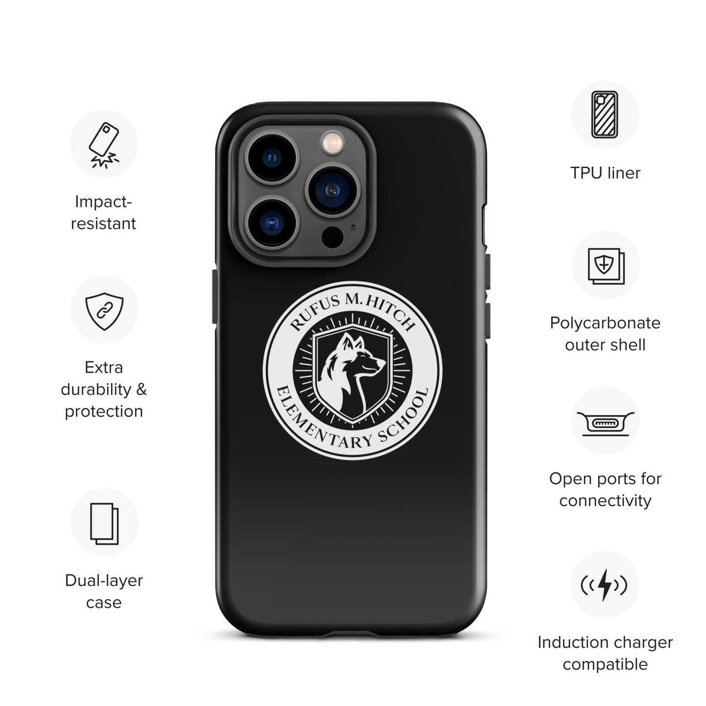 Tough Case for iPhone®/ White on Black