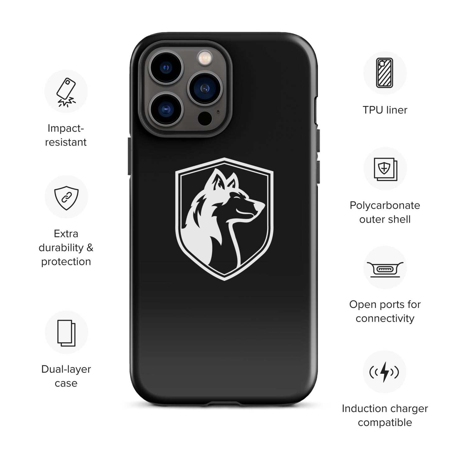 Tough Case for iPhone®/ White on Black