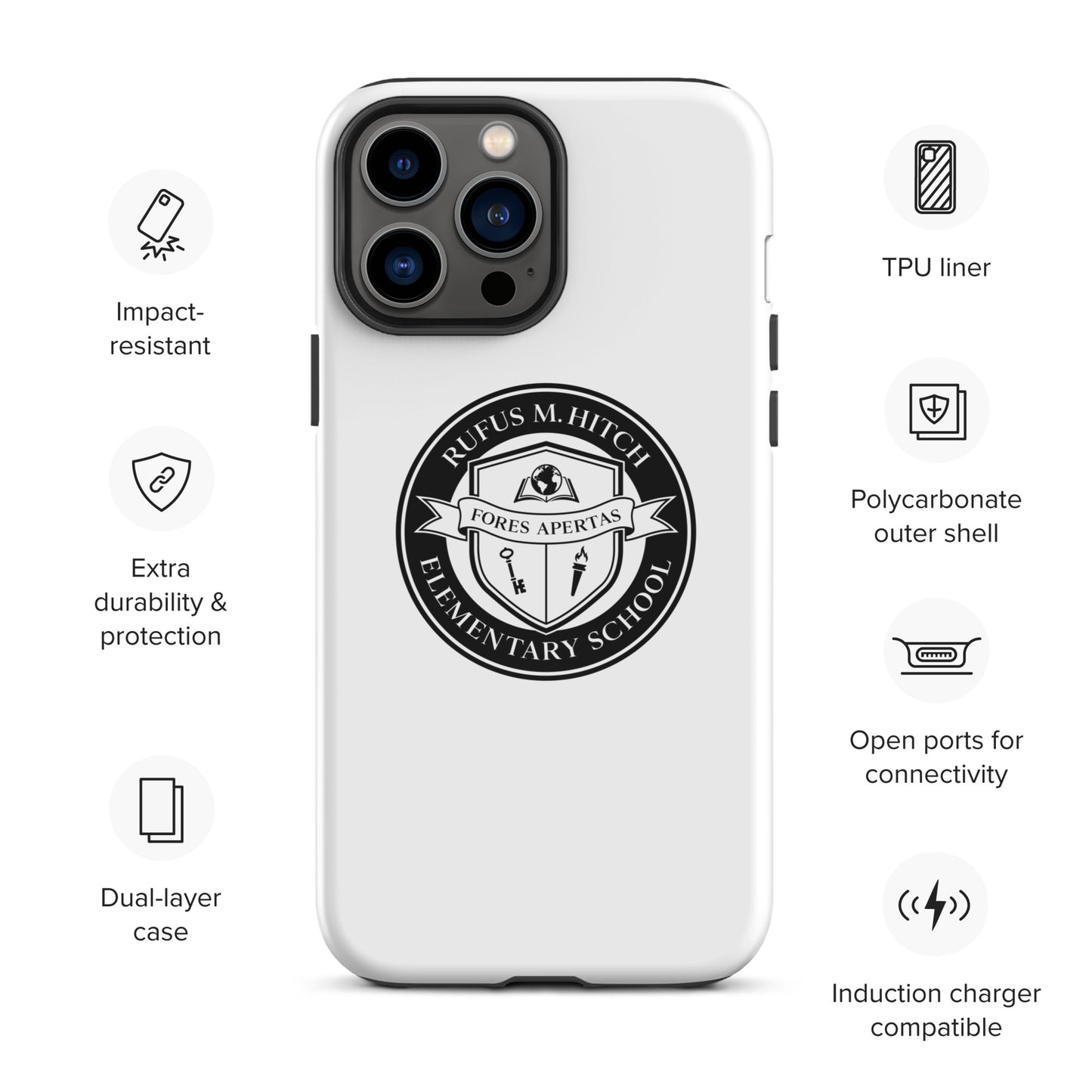 Tough Case for iPhone®/ Black on White