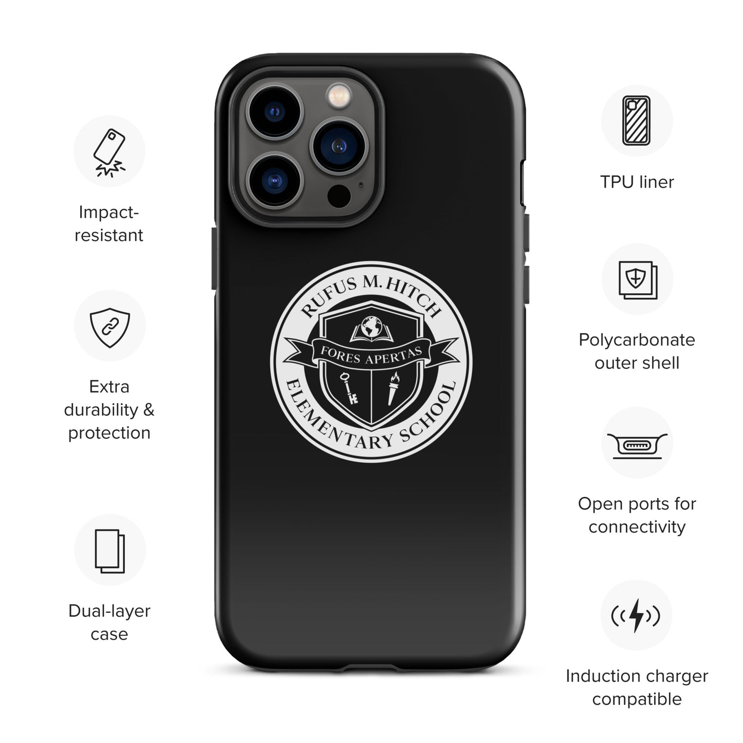 Tough Case for iPhone®/ White on Black