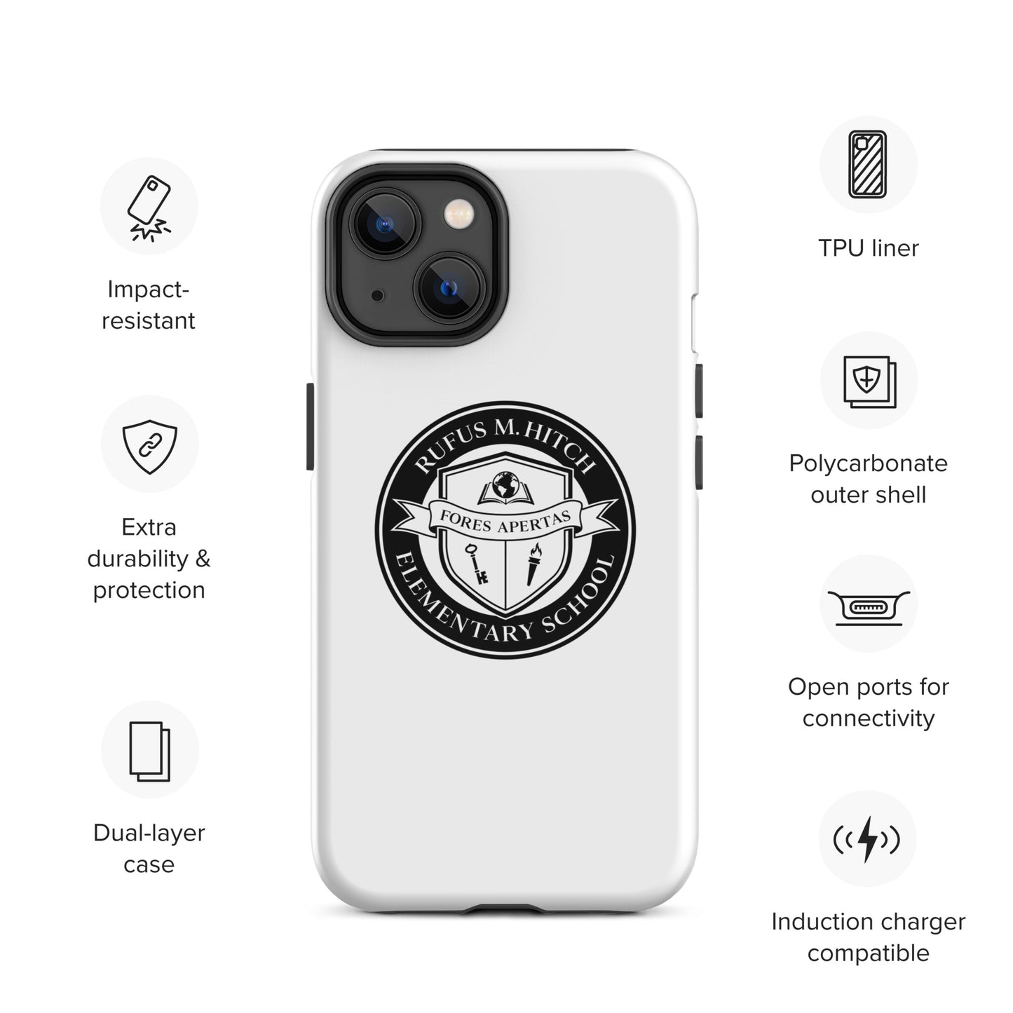 Tough Case for iPhone®/ Black on White