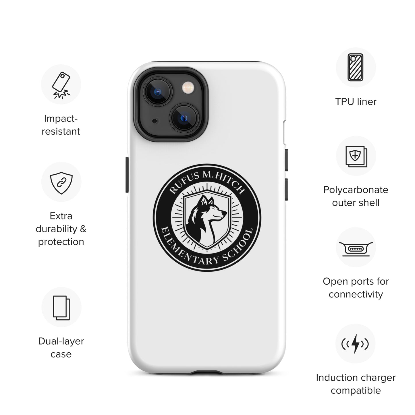 Tough Case for iPhone®/ Black on White